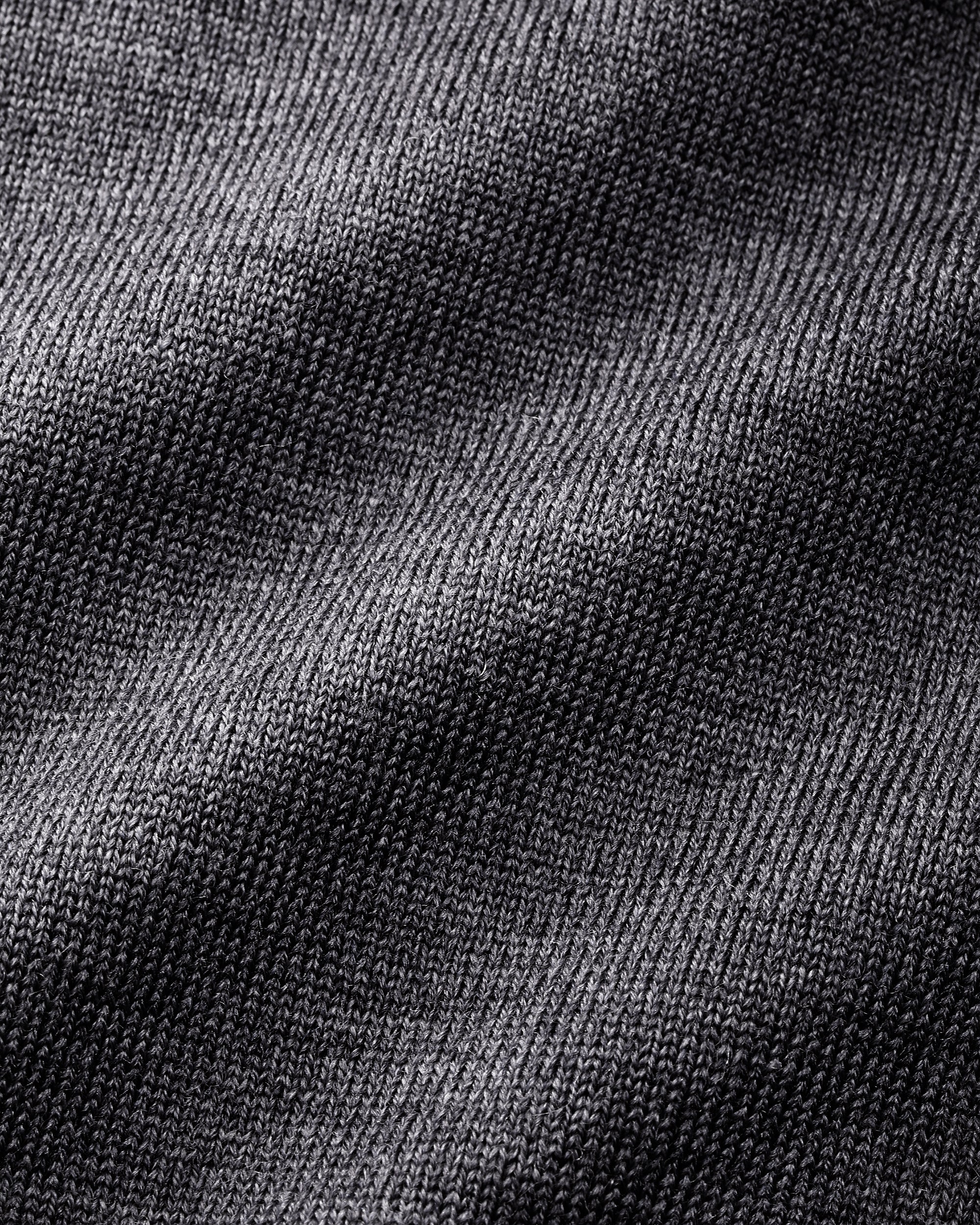 エクストラファインメリノウール 12ゲージ クルーネックニット / ミディアムグレー
