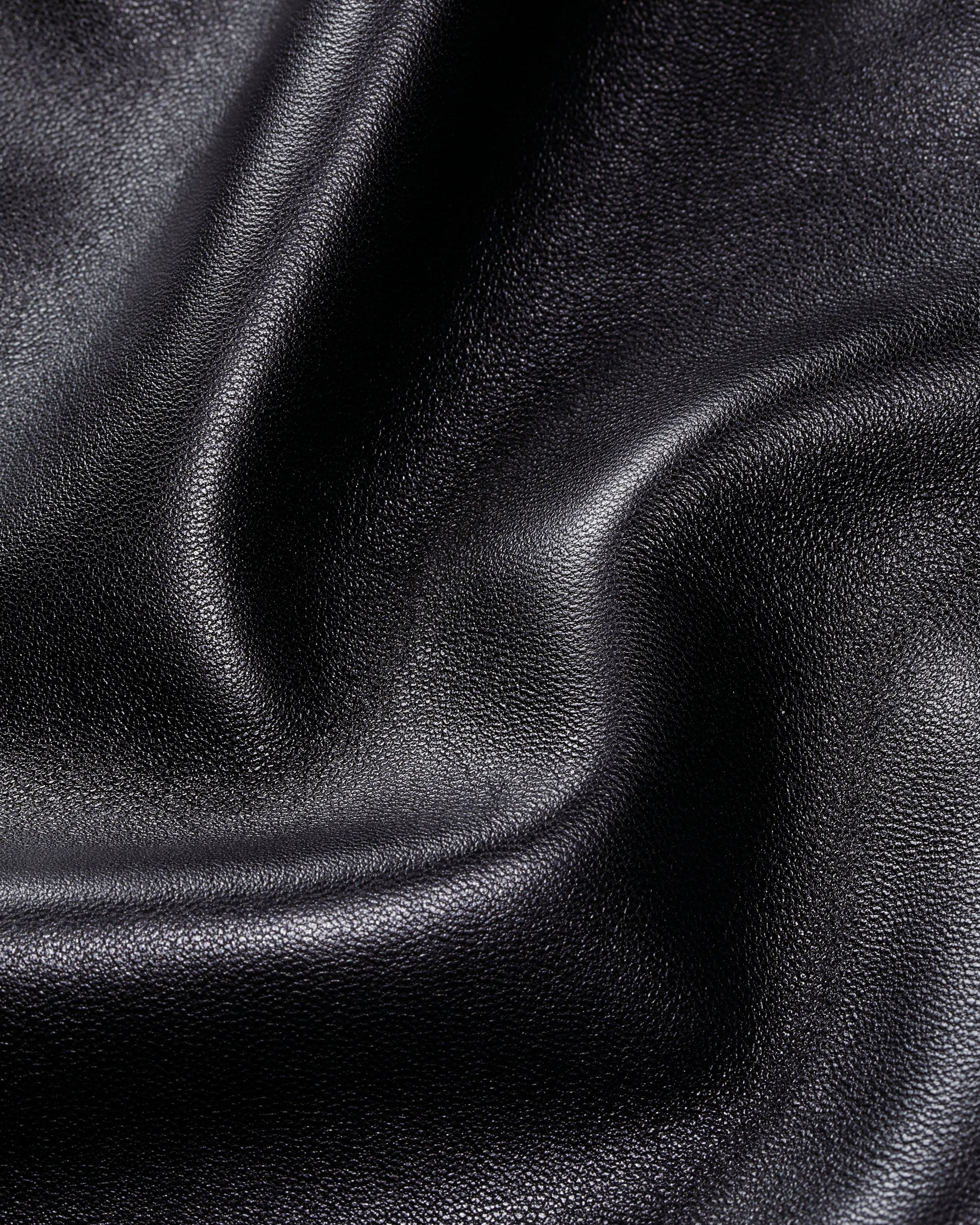 JURI(ユリ) マットブラックZIP ナッパチェラータ ラムレザーシングルライダース / ブラック