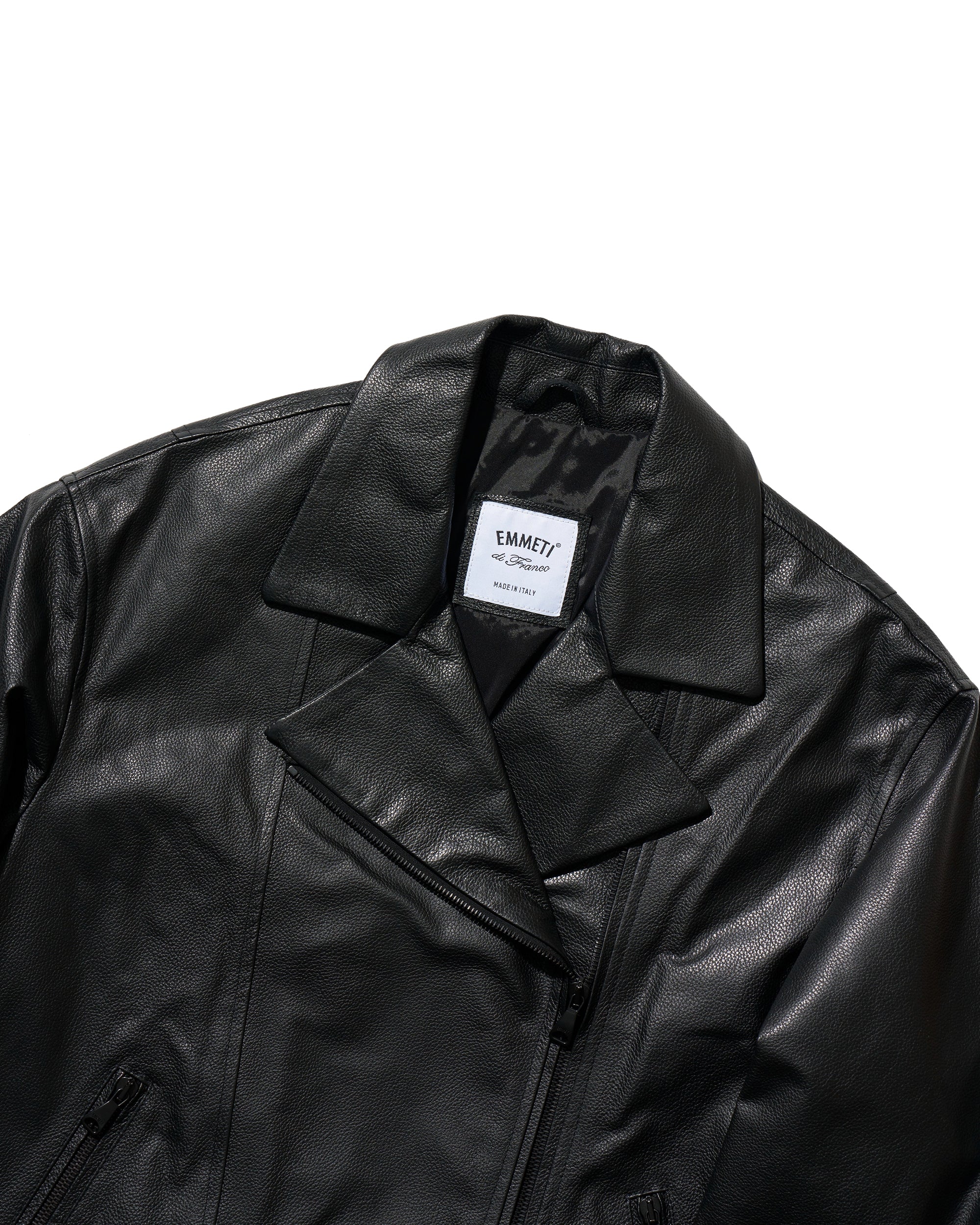 【坪田あさみコラボ】BELLA(ベラ)マッドブラックZIP カーフレザーダブルライダース