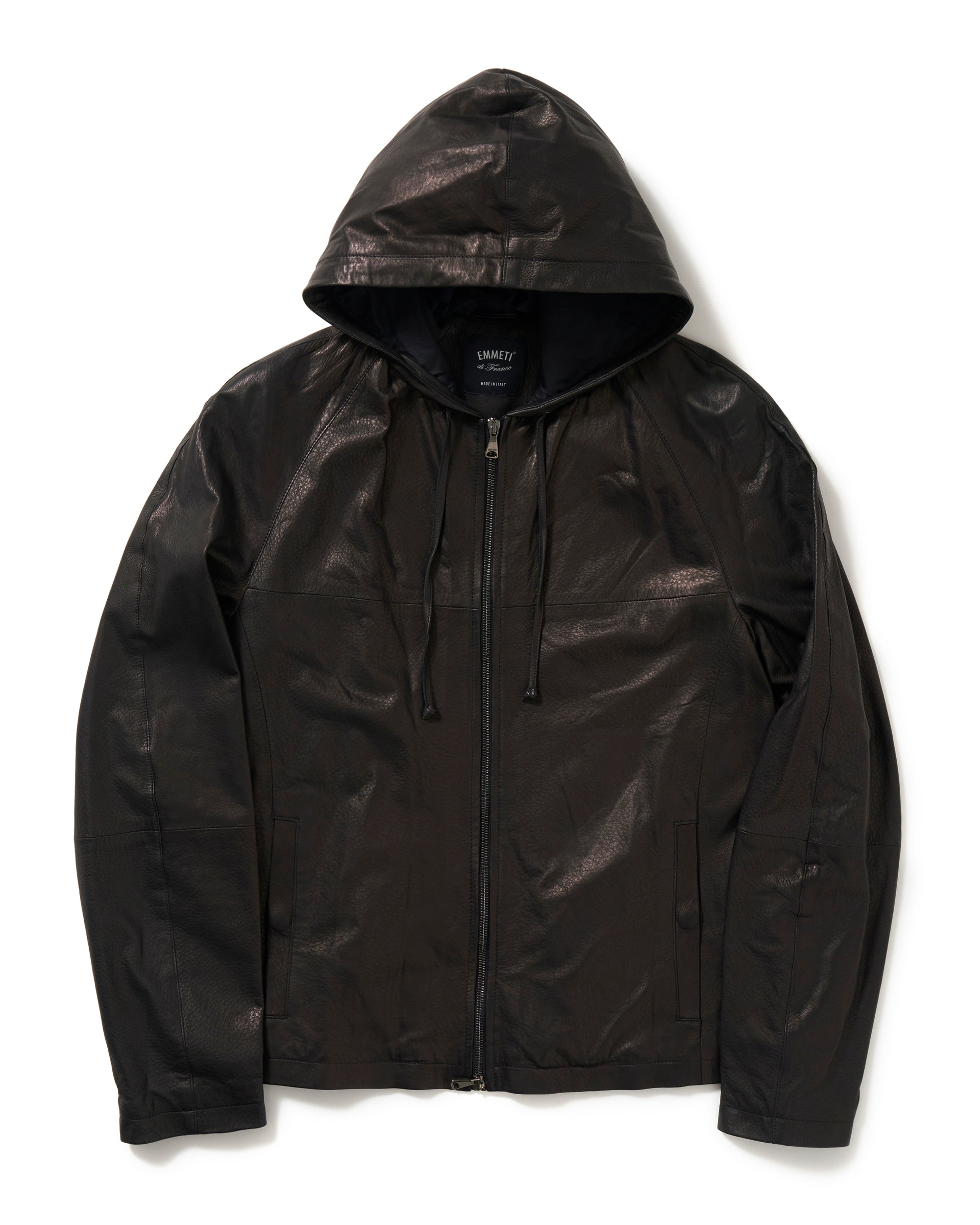 BILL(ビル) ガンメタルZIP ナッパマンガ ラムレザーフーディー / ブラック