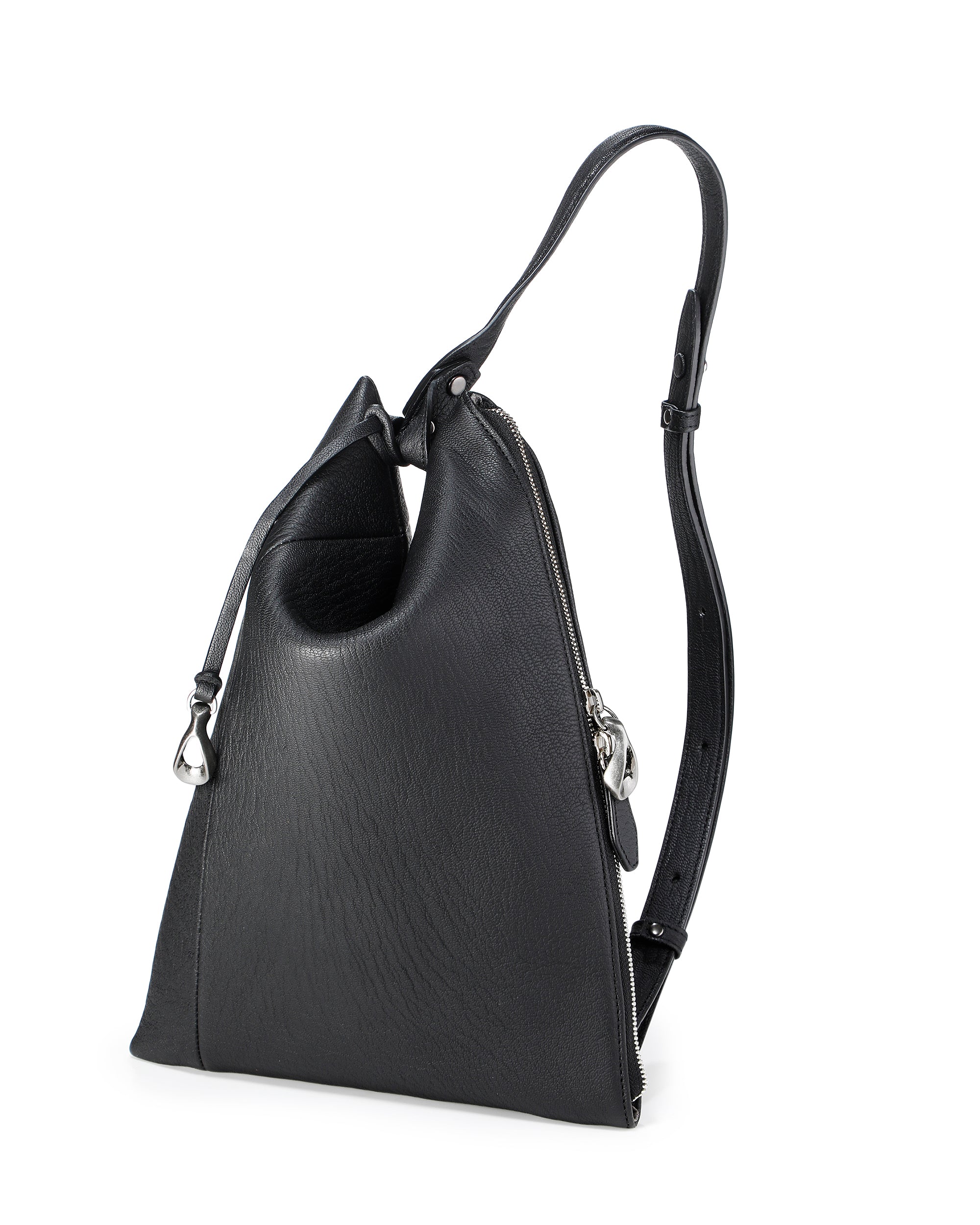 Vertex Goatskin Leather Triangle Shoulder Bag