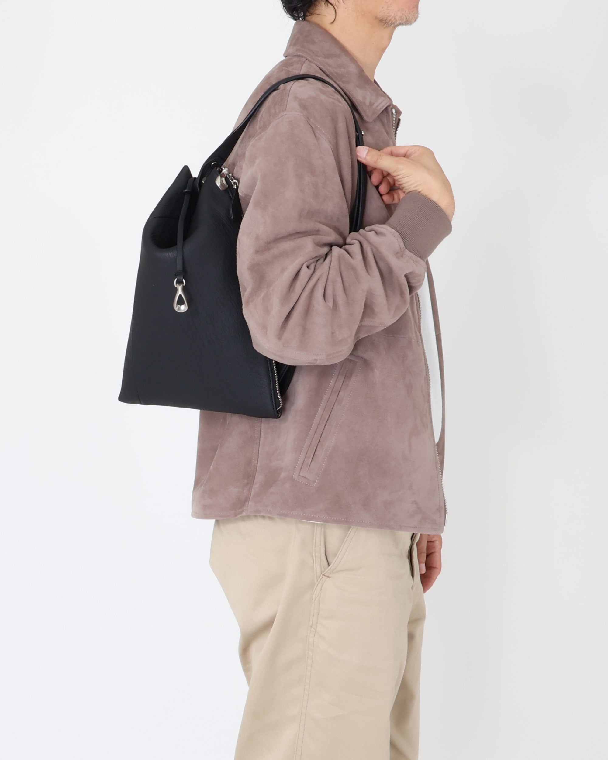 Vertex Goatskin Leather Triangle Shoulder Bag