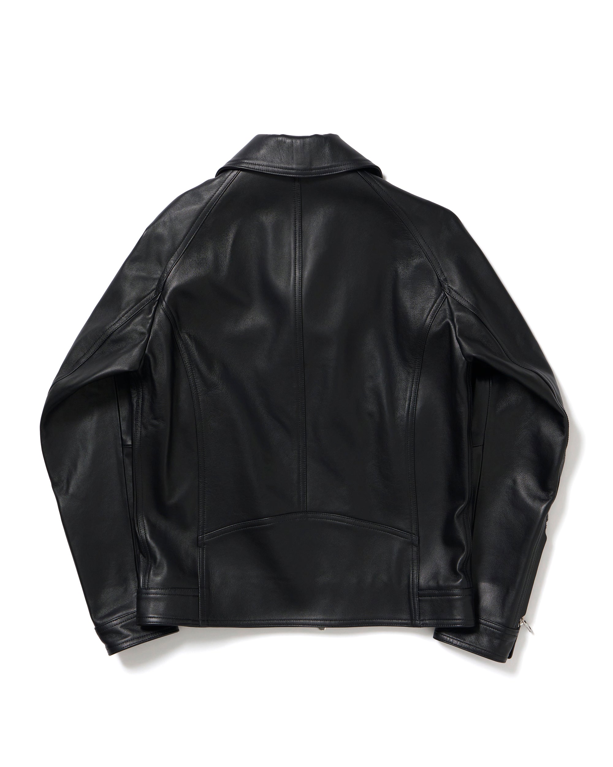 GABRIELE(ガブリエレ) シルバーZIP ナッパチェラータ ラムレザーダブルライダース / ブラック