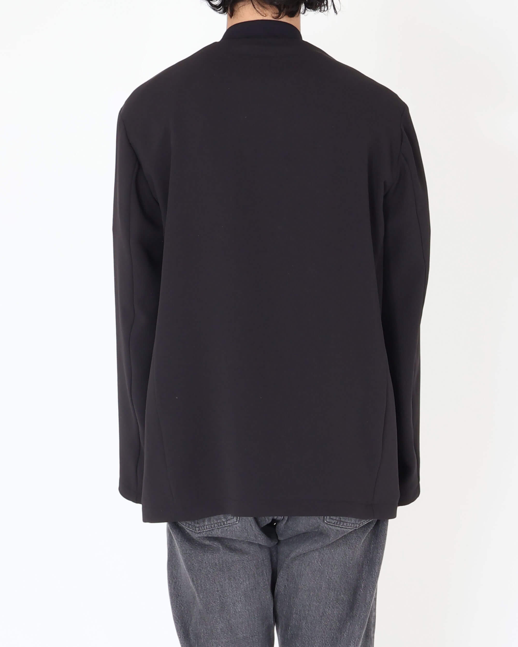 JA-IS-AS-0-004 Giacca sartoriale senza collo / Nero