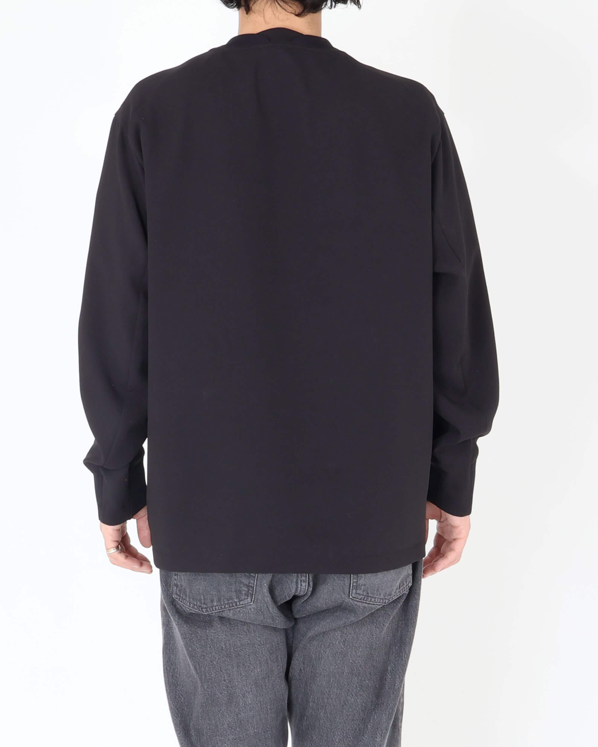 SH-IS-AS-0-009 スウェットライク ロングスリーブT-SHIRT / ブラック