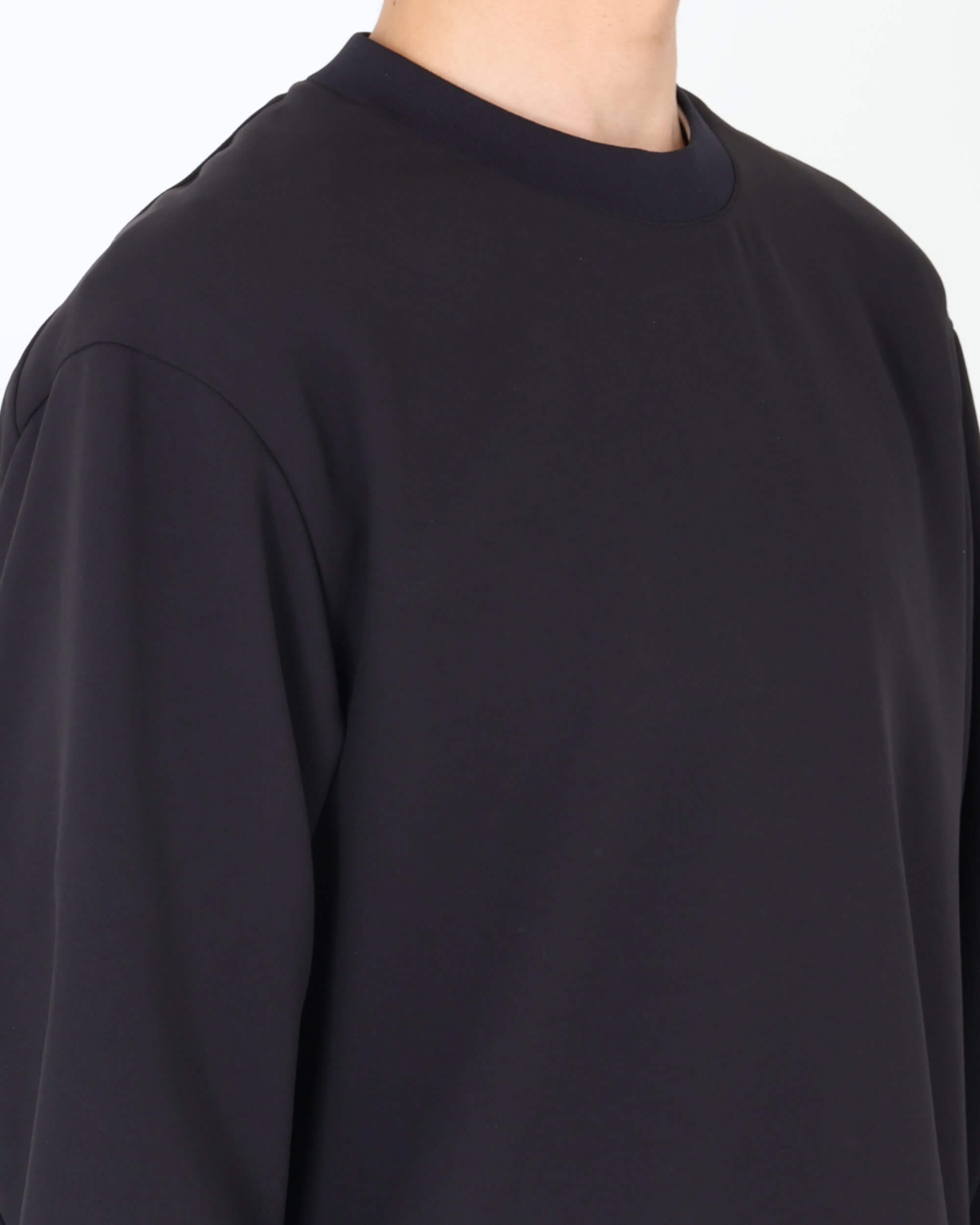 SH-IS-AS-0-009 スウェットライク ロングスリーブT-SHIRT / ブラック