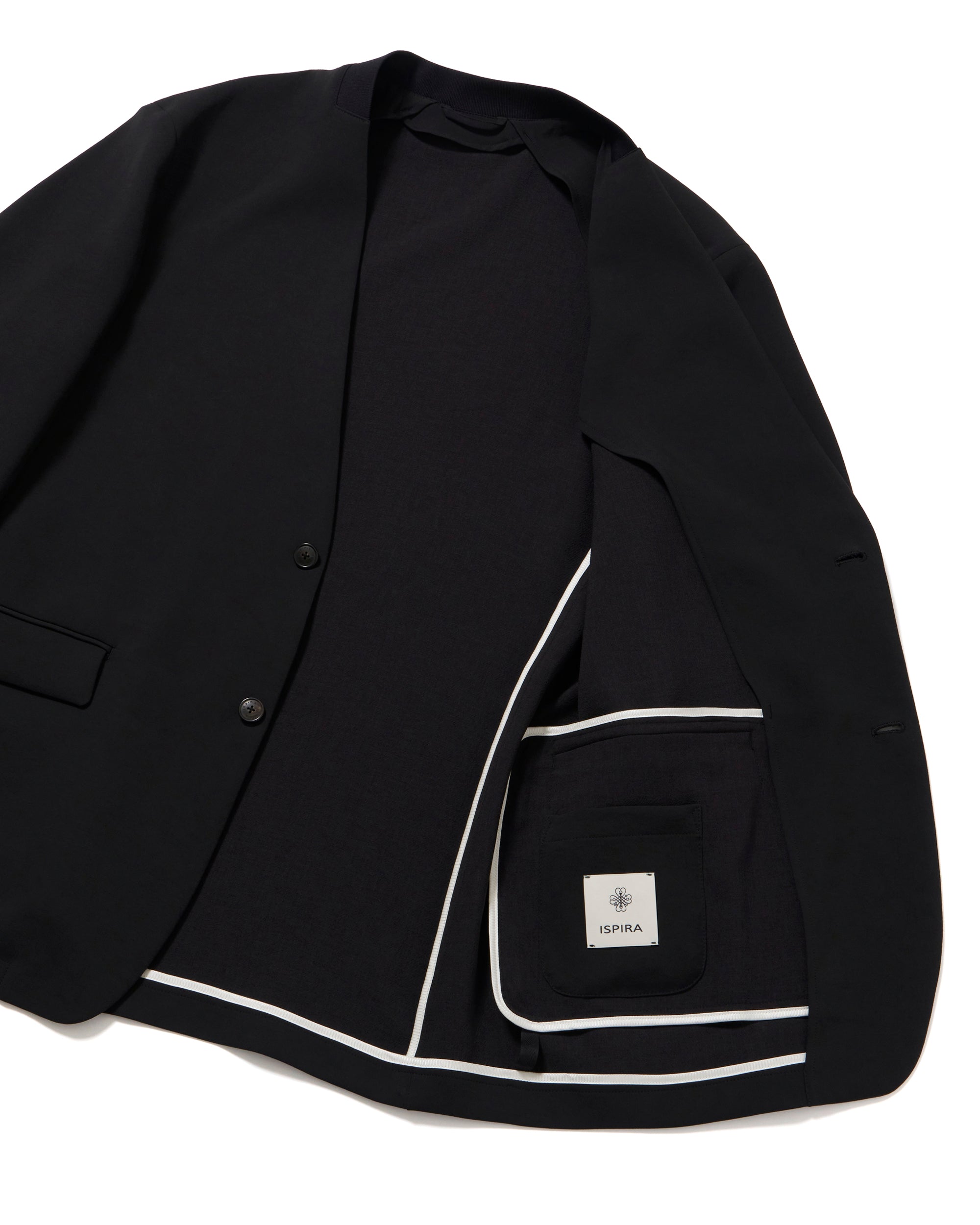 JA-IS-AS-0-004 Giacca sartoriale senza collo / Nero