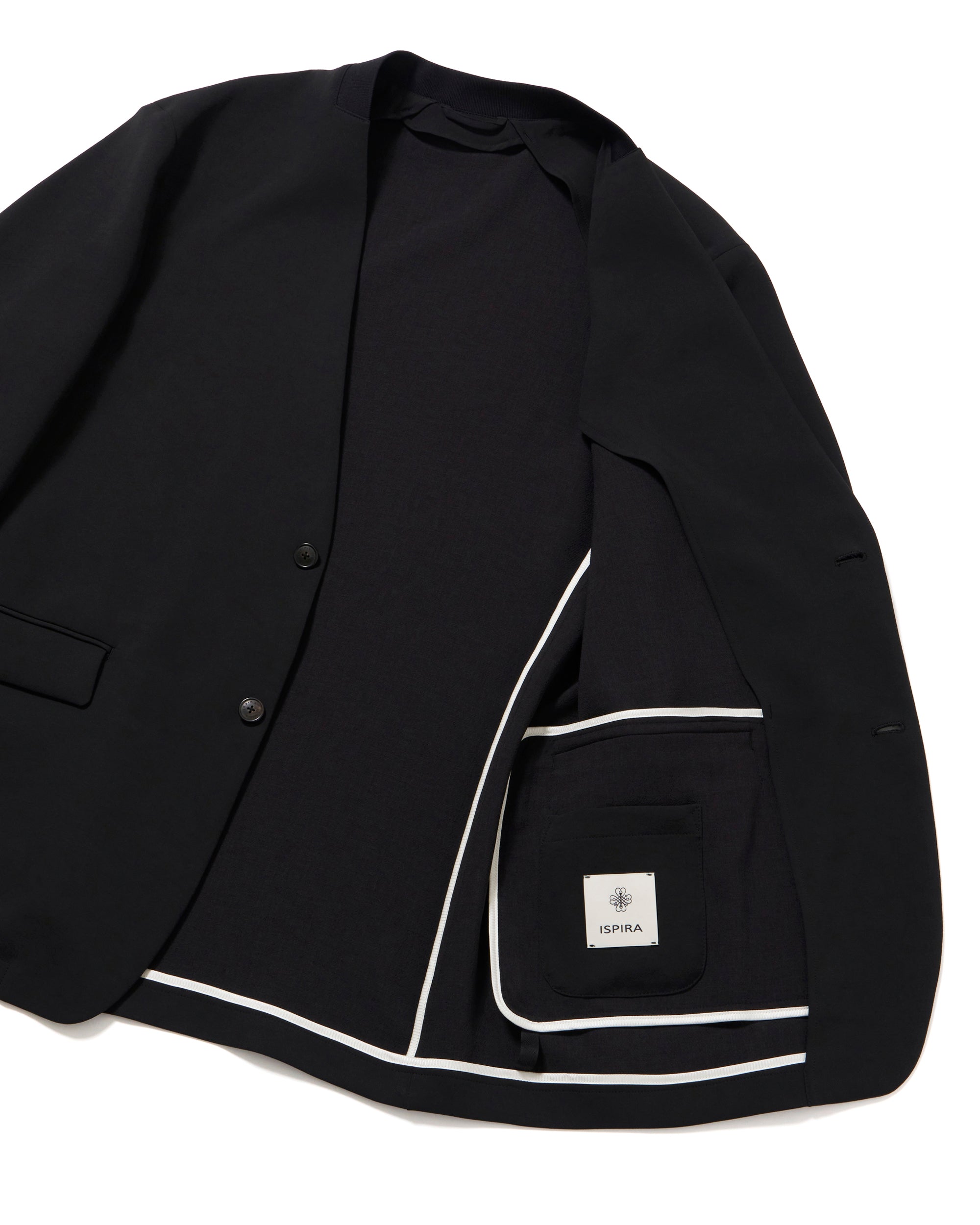 JA-IS-AS-0-004 ノーカラーデーラードJACKET / ブラック