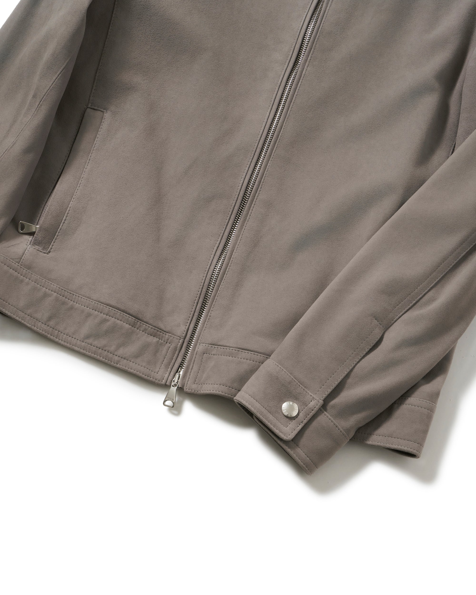 JURI(ユリ) シルバーZIP ゴートスエード シングルライダース / サンドベージュ