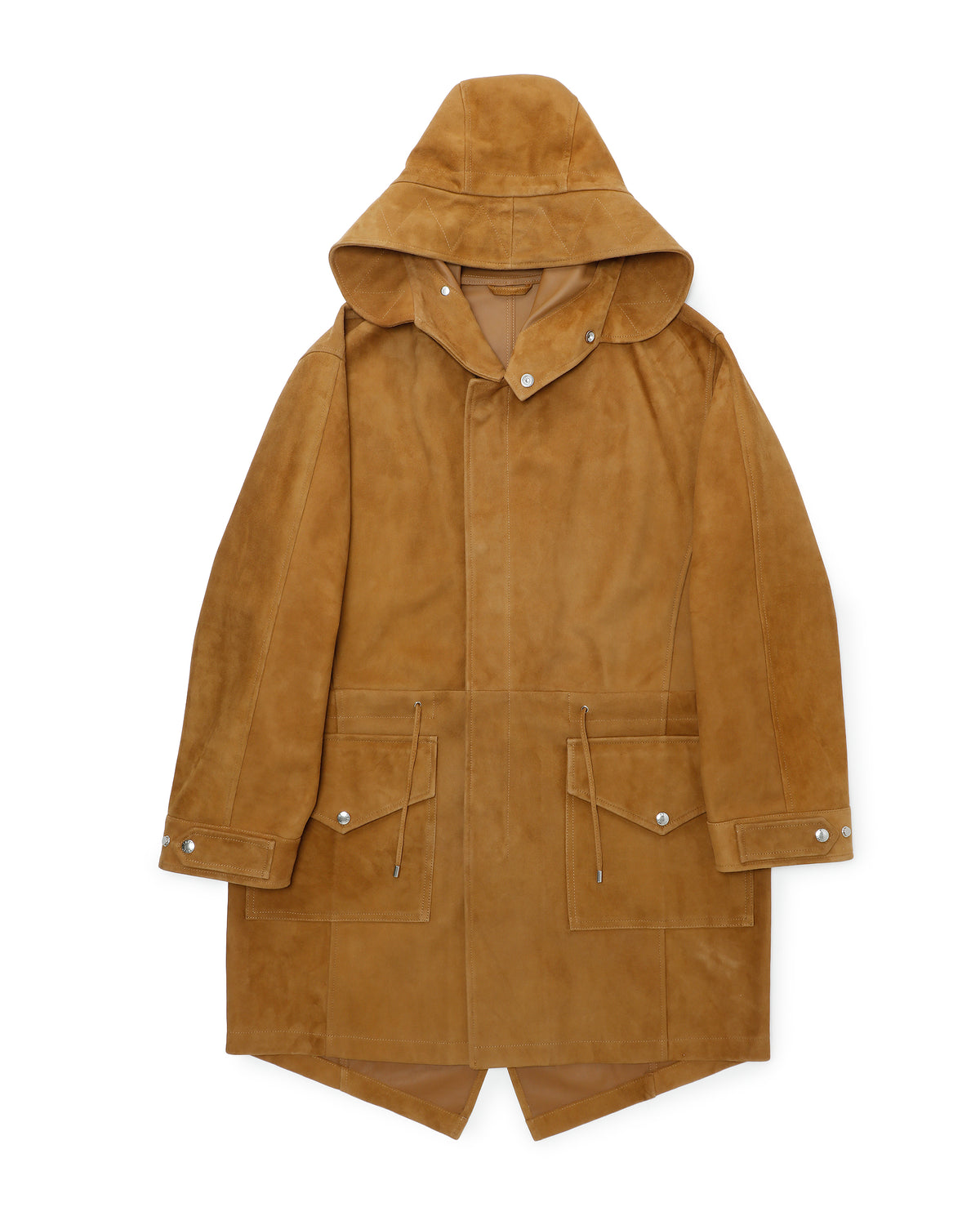 FOCUS(フォーカス) シルバーZIP SPレザー スエードモッズコート / キャメル