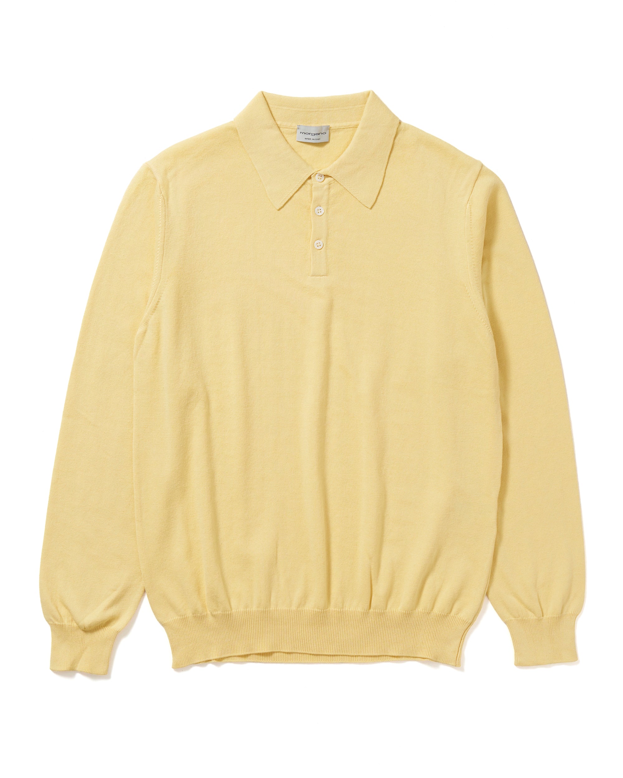 SUPERSOFT EGITTOコットン ハイゲージ ポロカラーニット L/S / イエロー