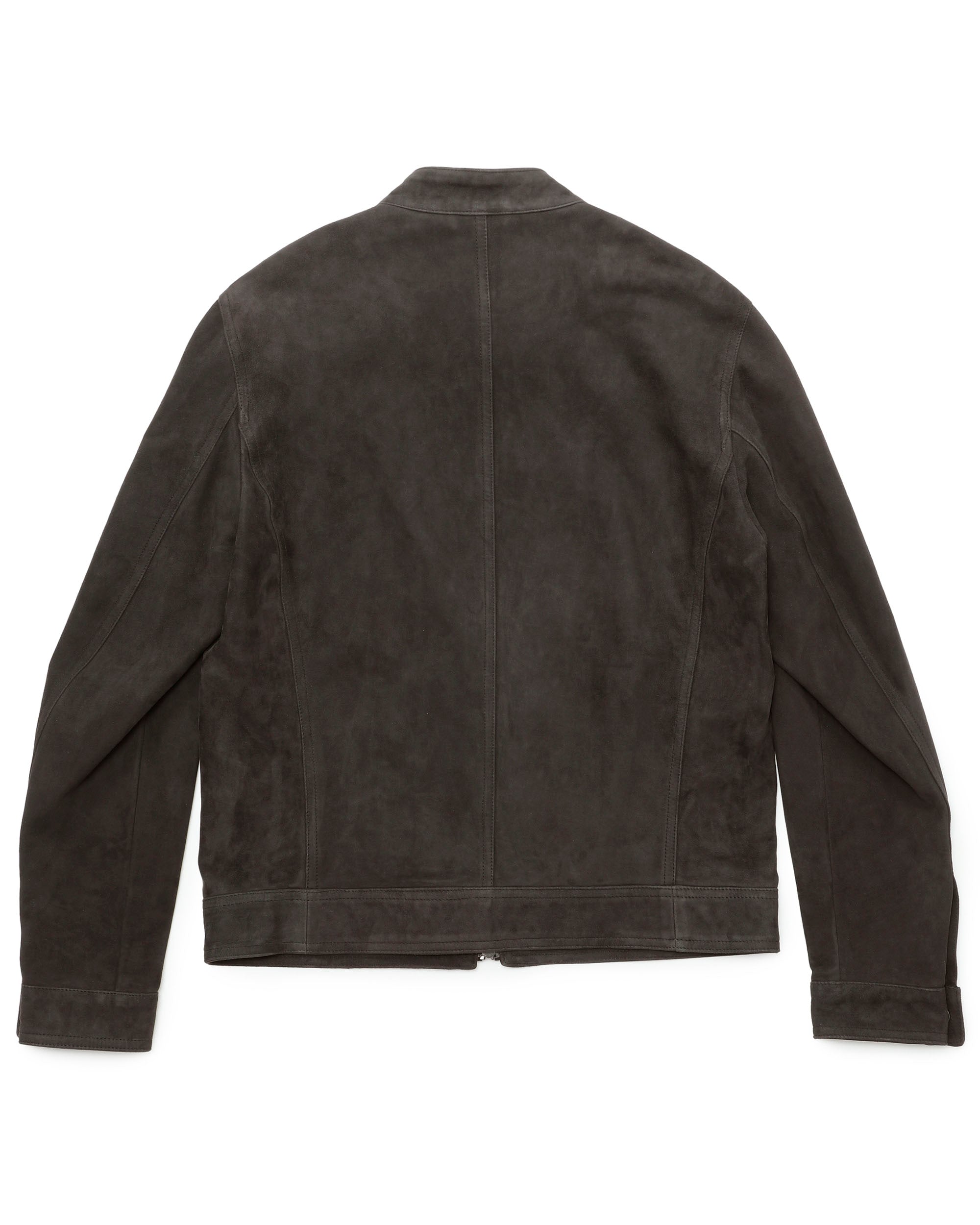 JURI SF（ユリ スフォデラータ） シルバーZIP ゴートスエード シングルライダース / ダークグレー