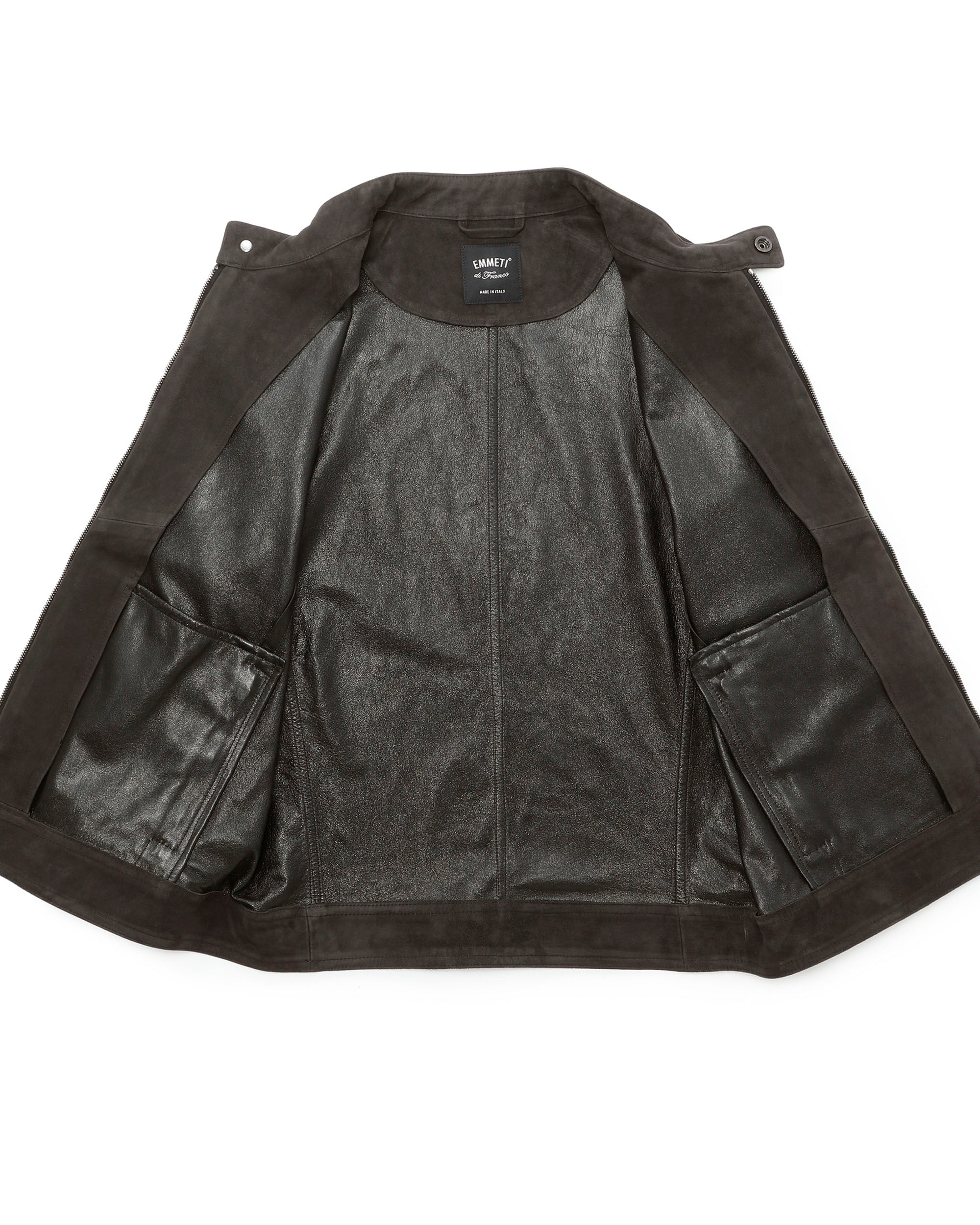 JURI SF（ユリ スフォデラータ） シルバーZIP ゴートスエード シングルライダース / ダークグレー