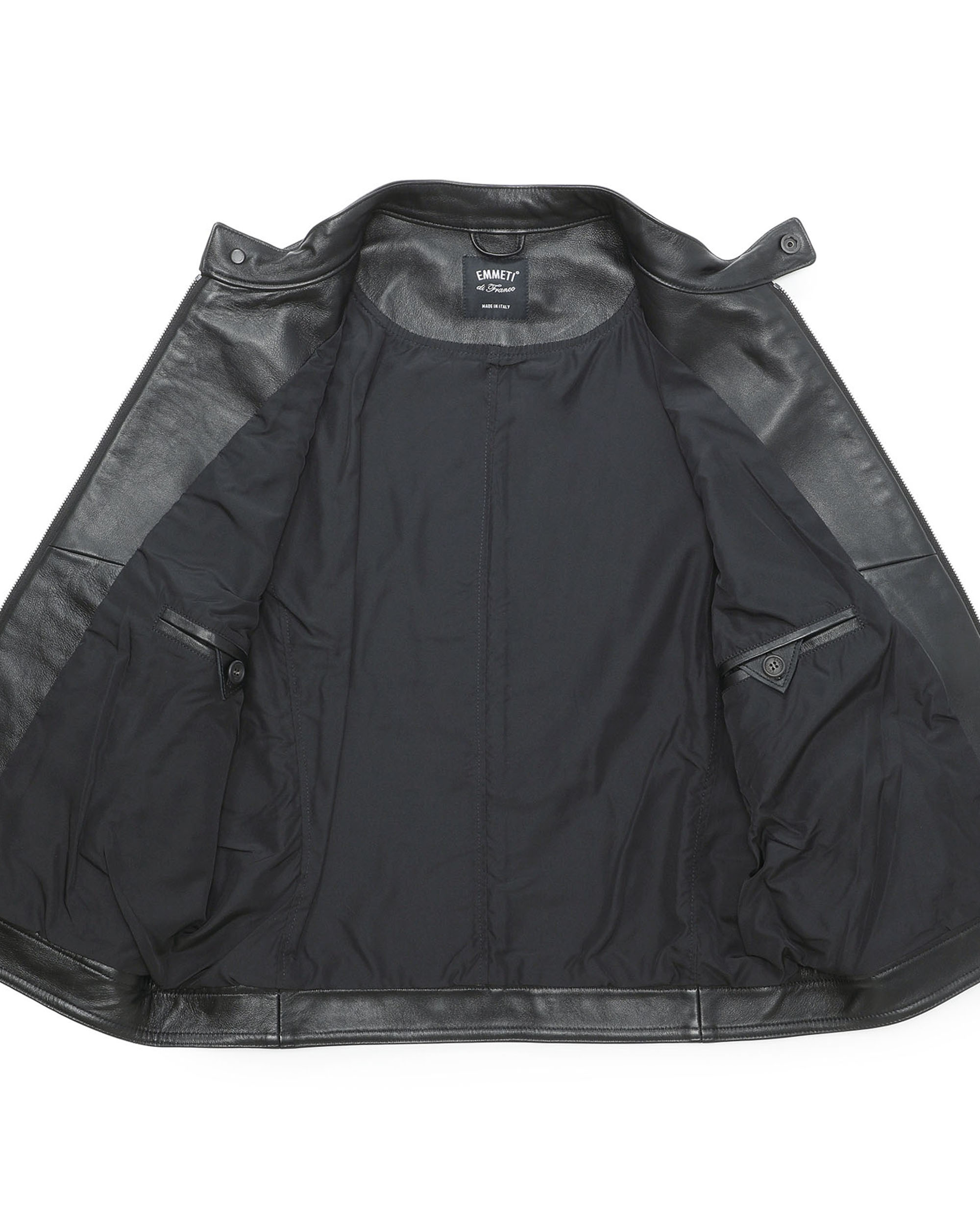 JURI（ユリ） マットブラックZIP ナッパチェラータ ラムレザーシングルライダース / ブラック