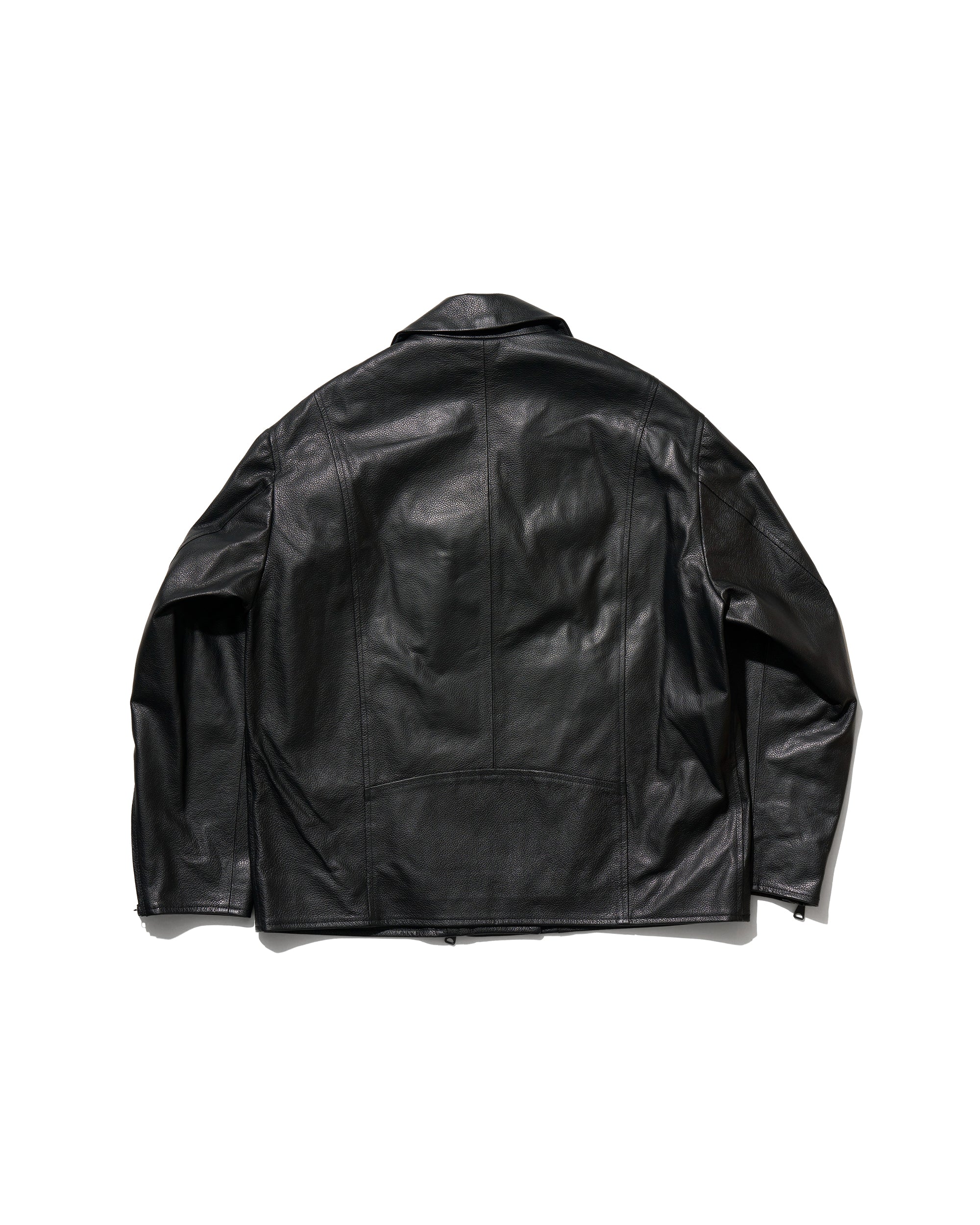 【坪田あさみコラボ】BELLA（ベラ）マッドブラックZIP カーフレザーダブルライダース