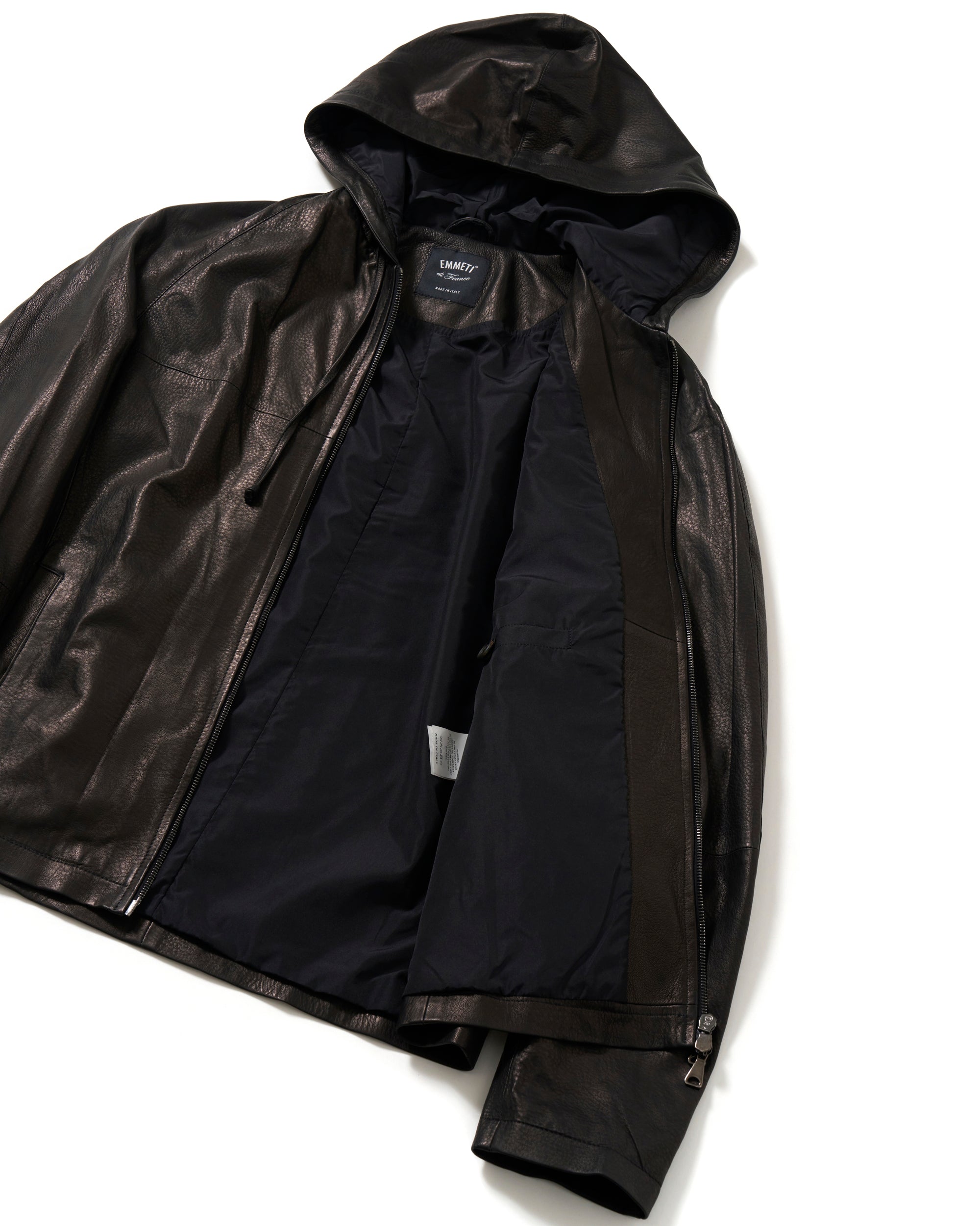 BILL（ビル） ガンメタルZIP ナッパマンガ ラムレザーフーディー / ブラック