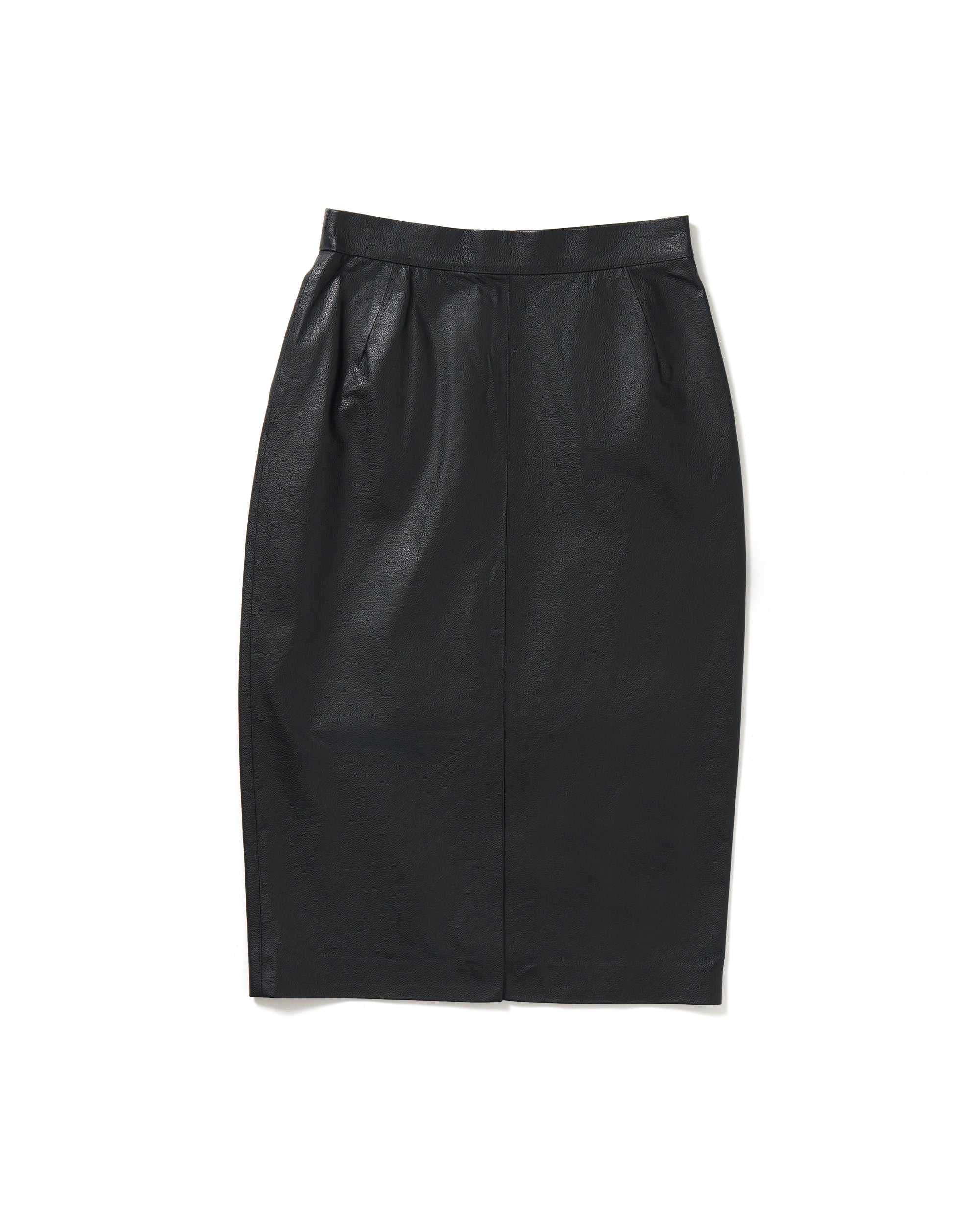 CLOE 25（クロエ25） SPカーフレザー フロントスリットスカート / ブラック