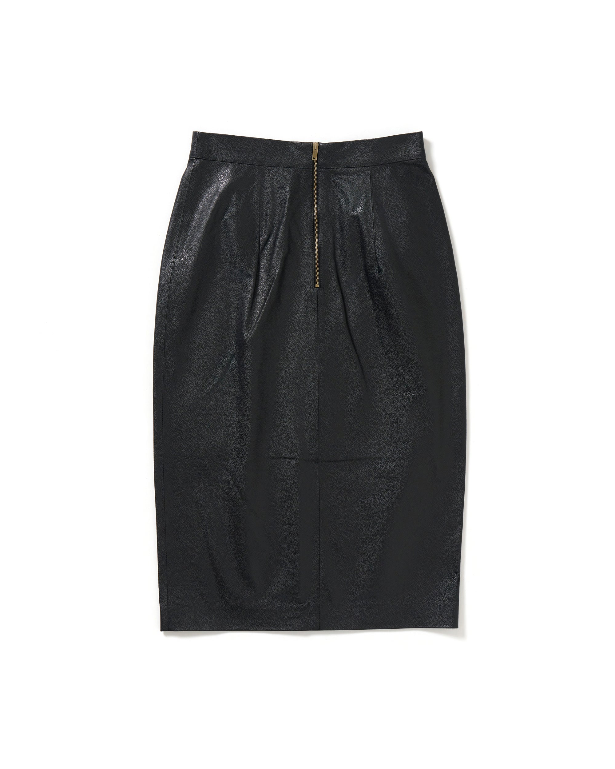 CLOE 25（クロエ25） SPカーフレザー フロントスリットスカート / ブラック