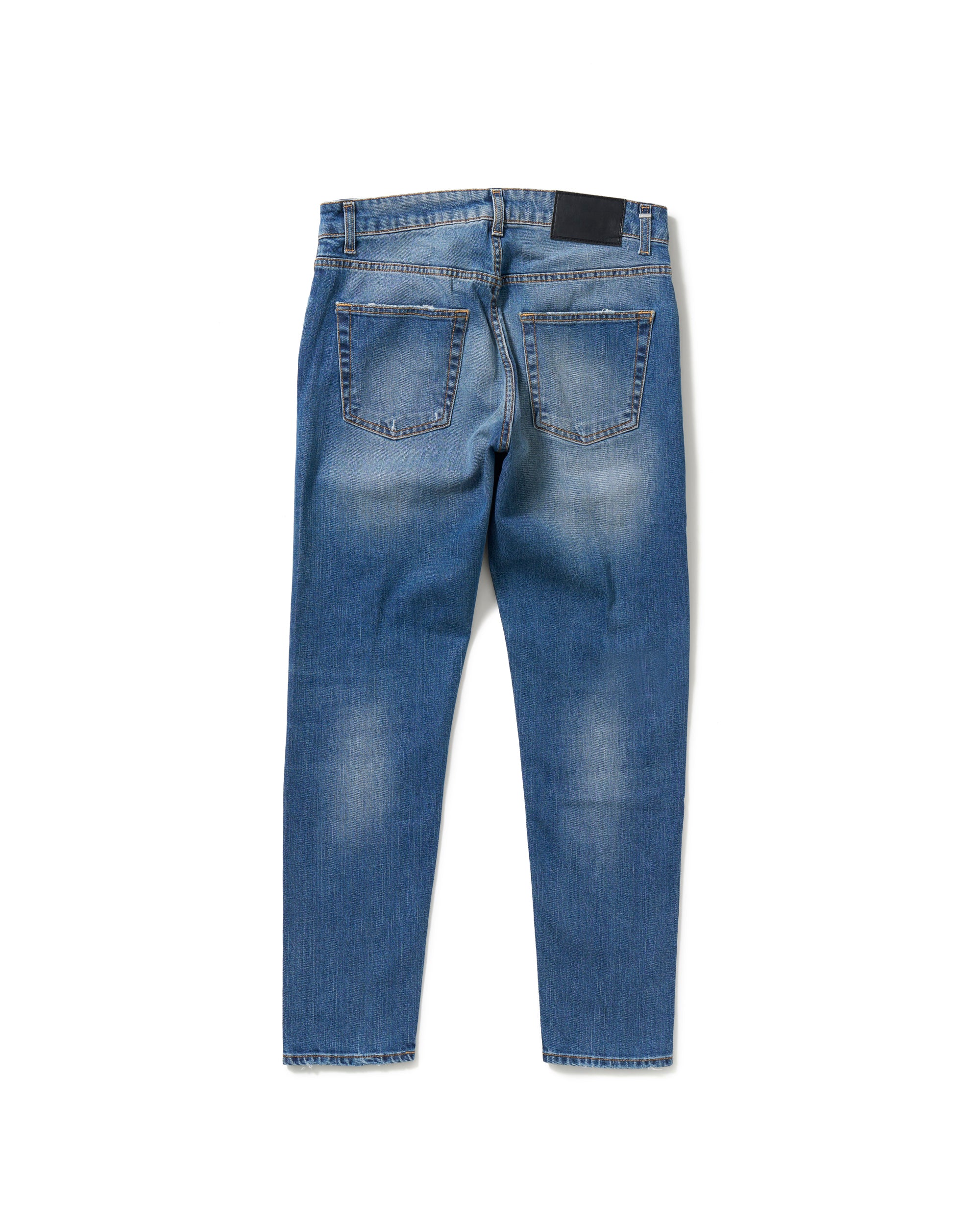 DAVIS SHORTER（デイビス ショーター） ウォッシュ加工テーパードストレッチデニム / インディゴ