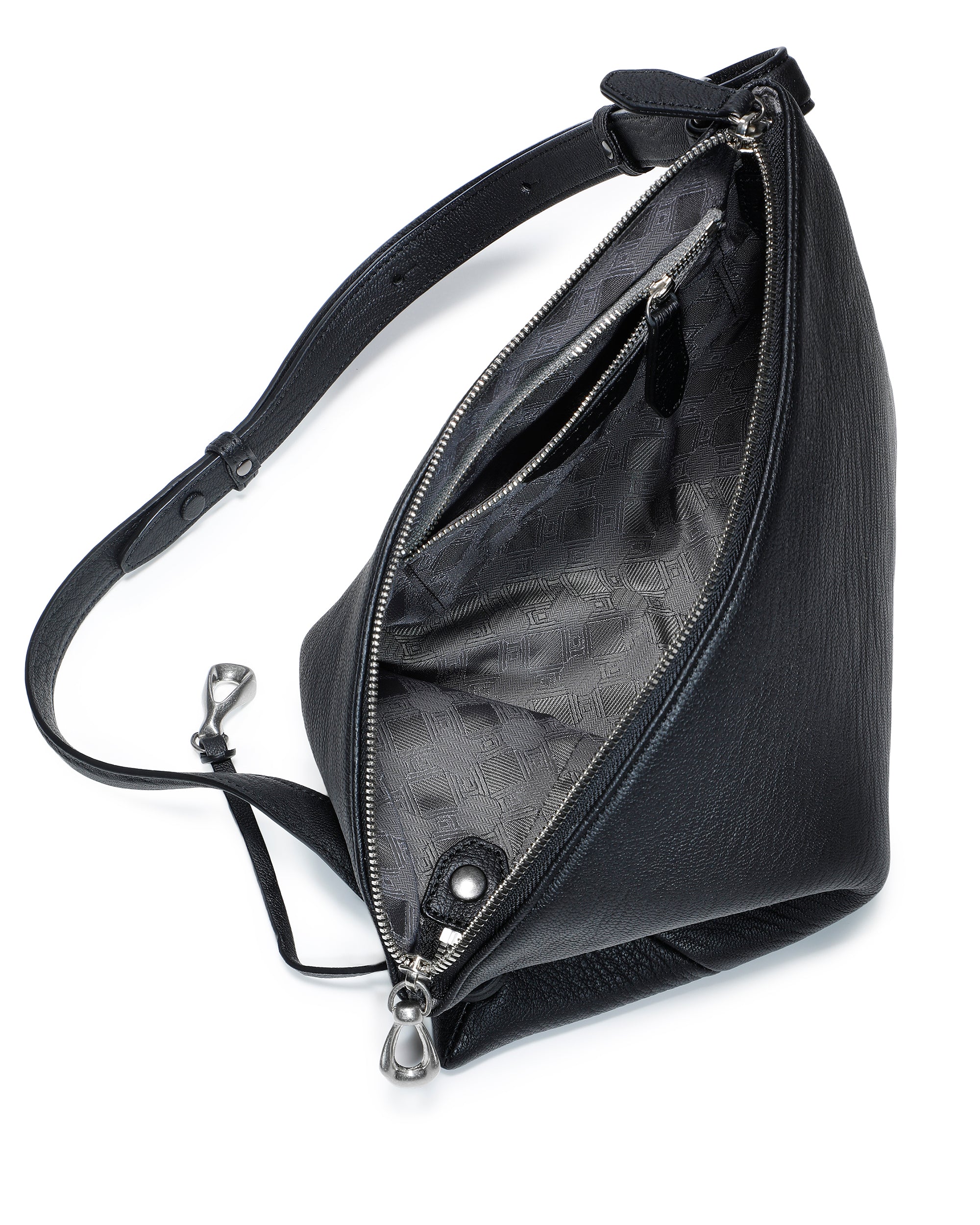 Vertex Goatskin Leather Triangle Shoulder Bag