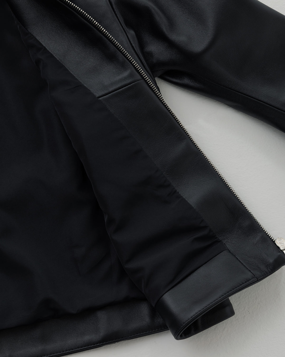 FAI Silver Zip Nappa Cerata Lamb Leather Single Riders / Black