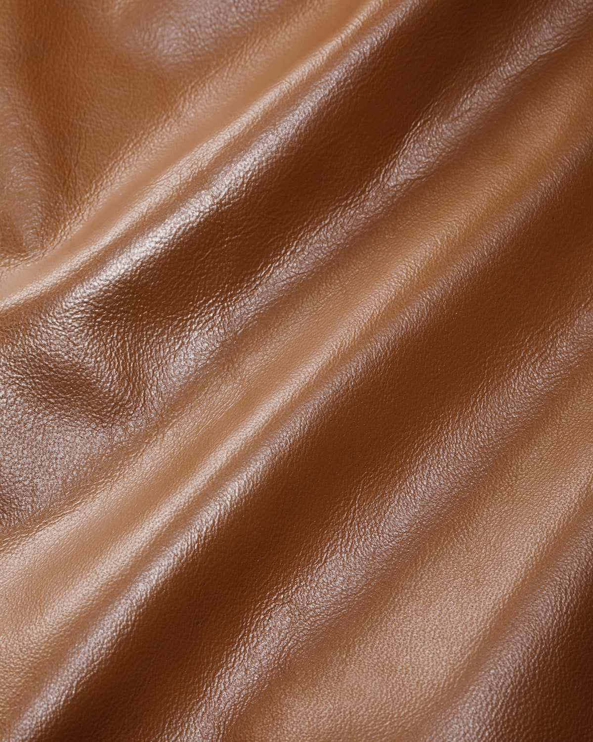 TILLY Gold Zip SP Lamb Leather No-Collar Short Blouson / Brown