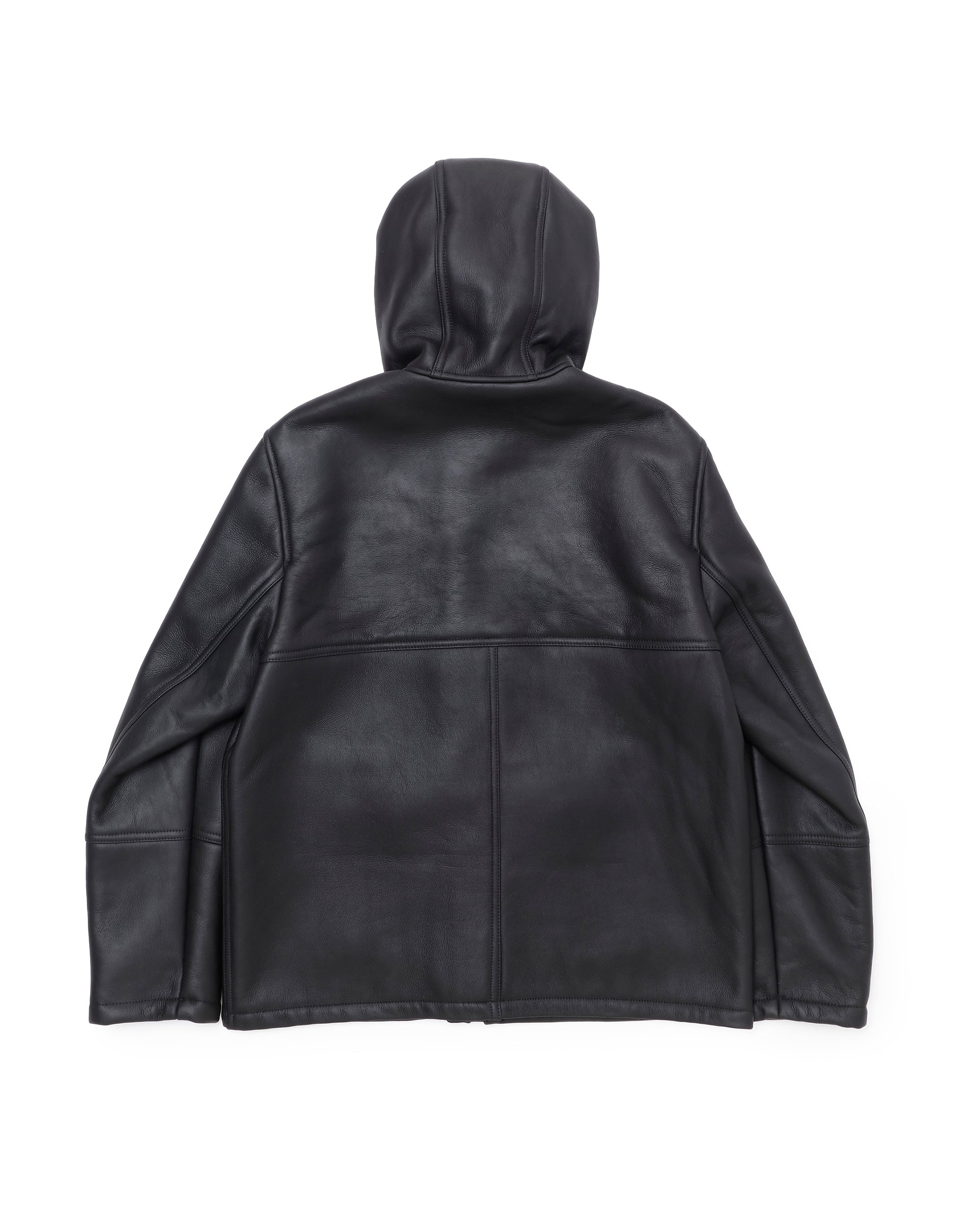 WALLAS Gunmetal Zip Special Mouton Hooded Coat / Black