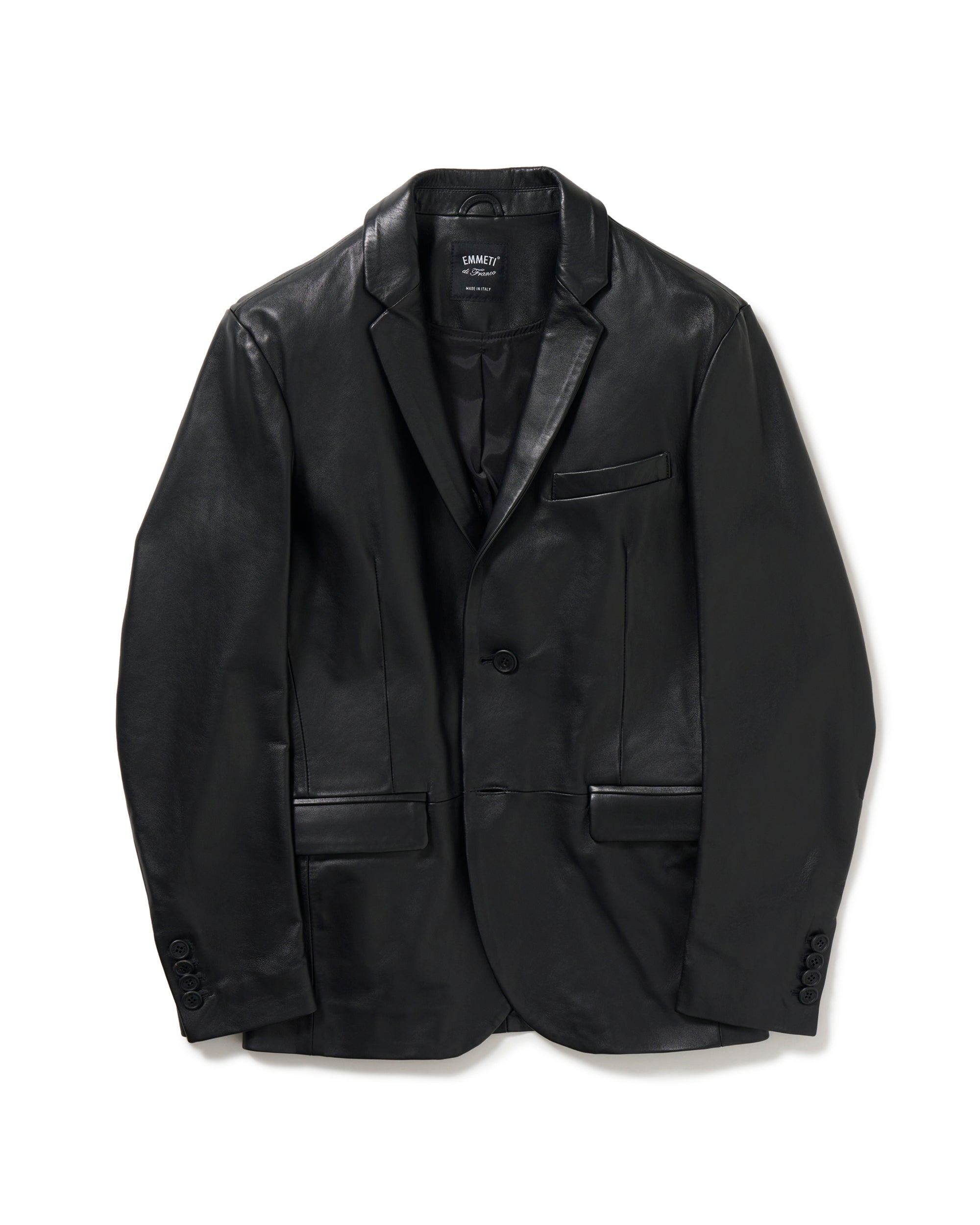 H GIACCA（アッカ ジャッカ） ナッパチェラータ ラムレザー シングル2Bジャケット / ブラック