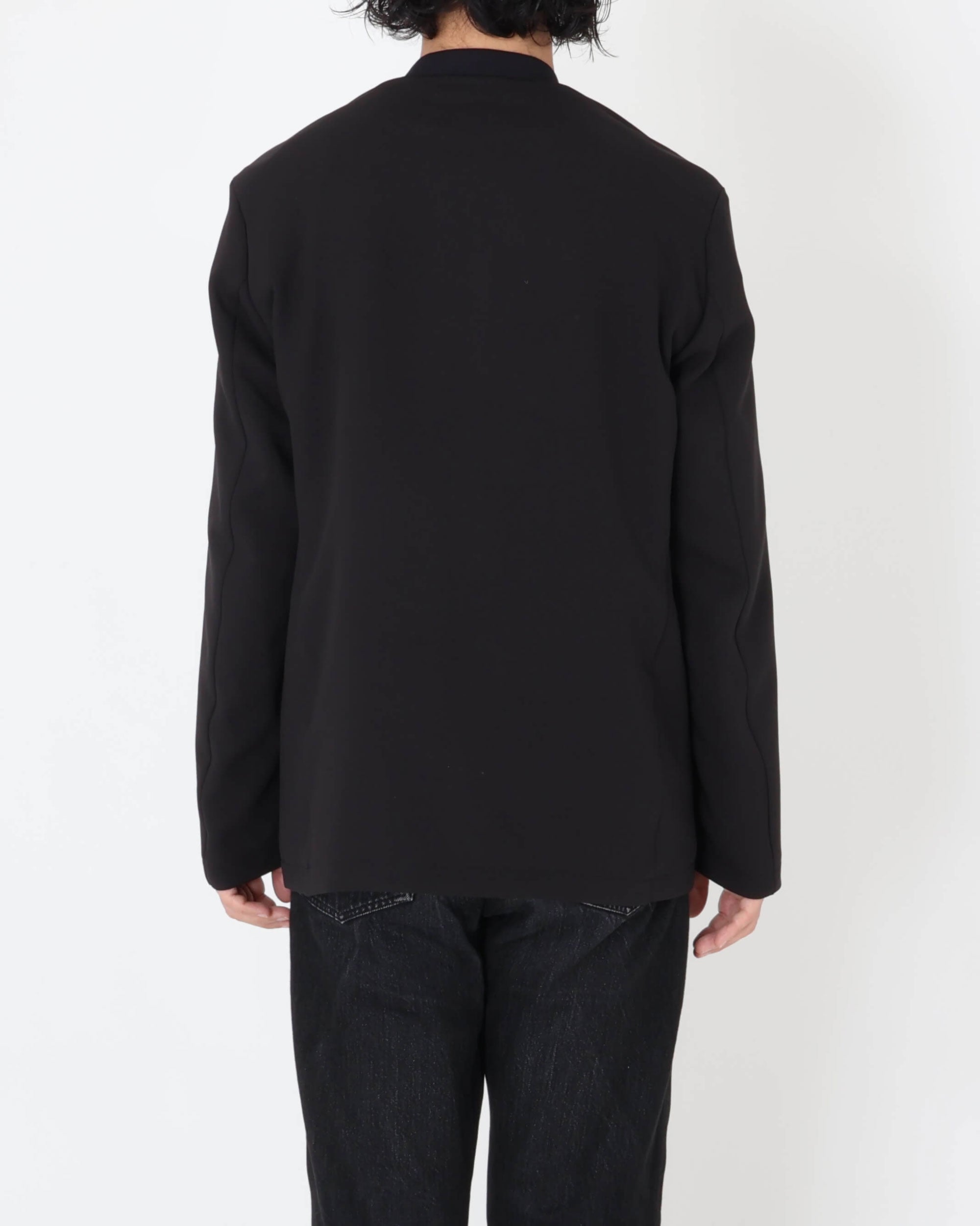 JA-IS-AS-0-004 ノーカラーデーラードJACKET / ブラック