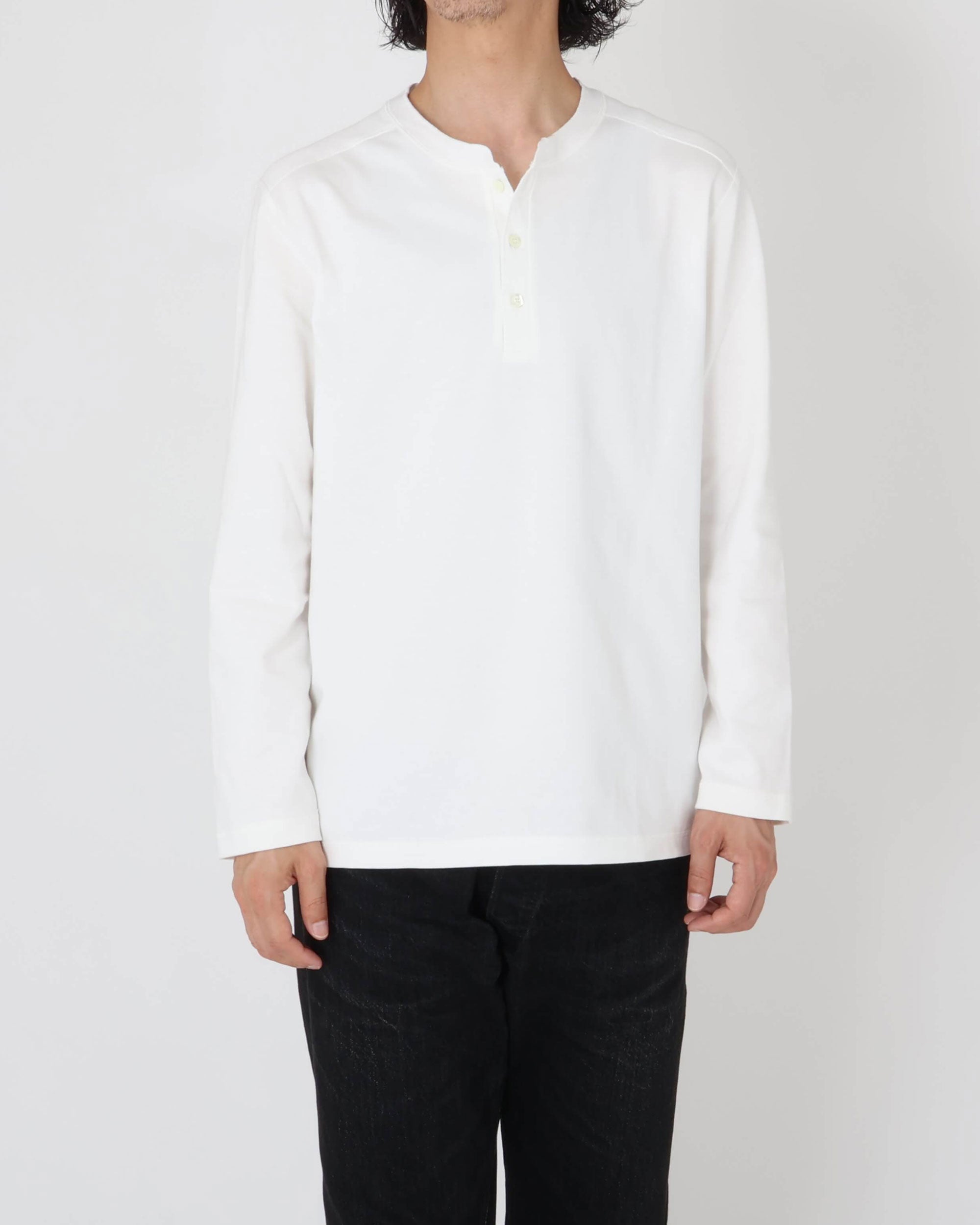 SUVIN GIZA HENRYNECK L/S / Bianco