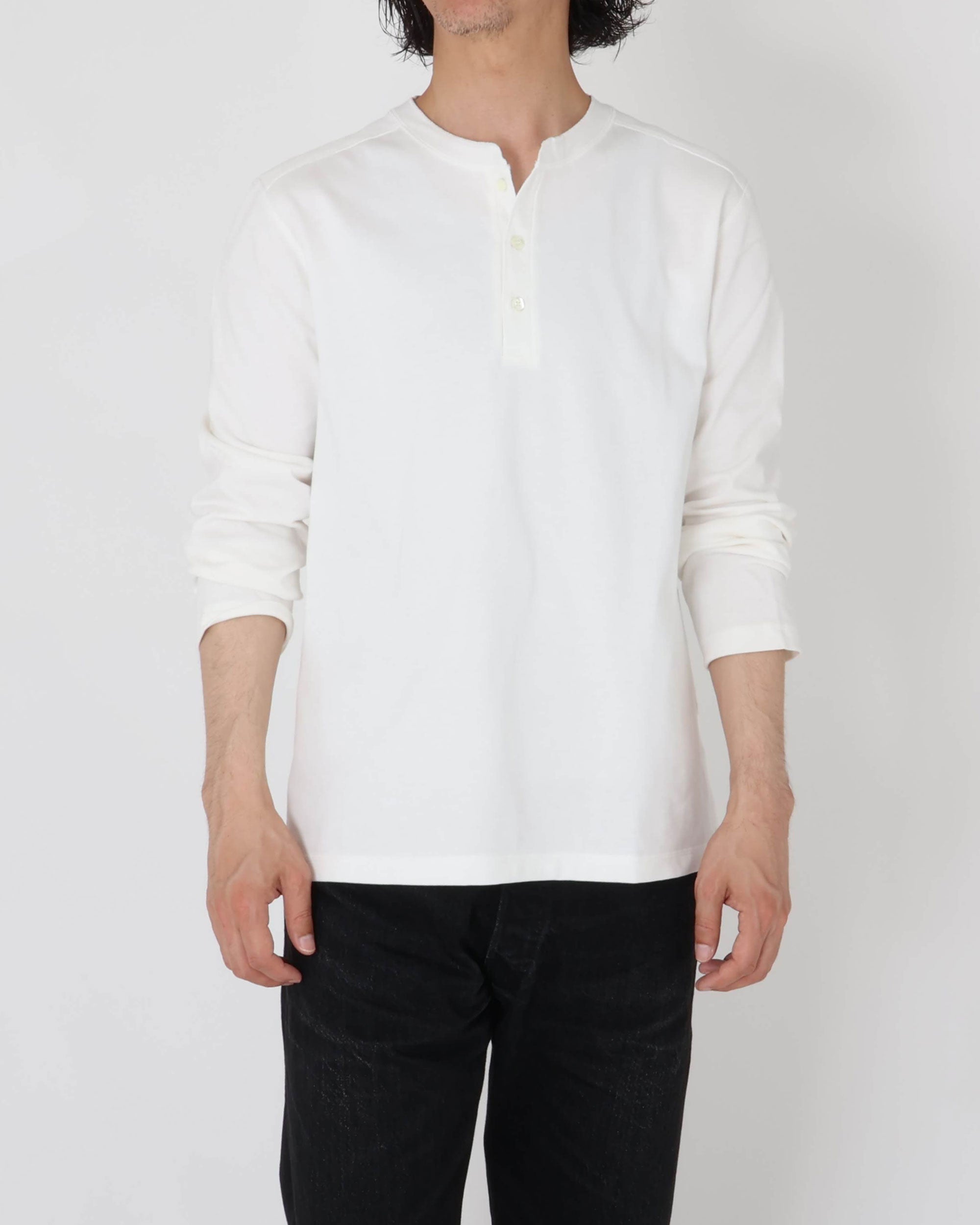 SUVIN GIZA HENRYNECK L/S / Bianco