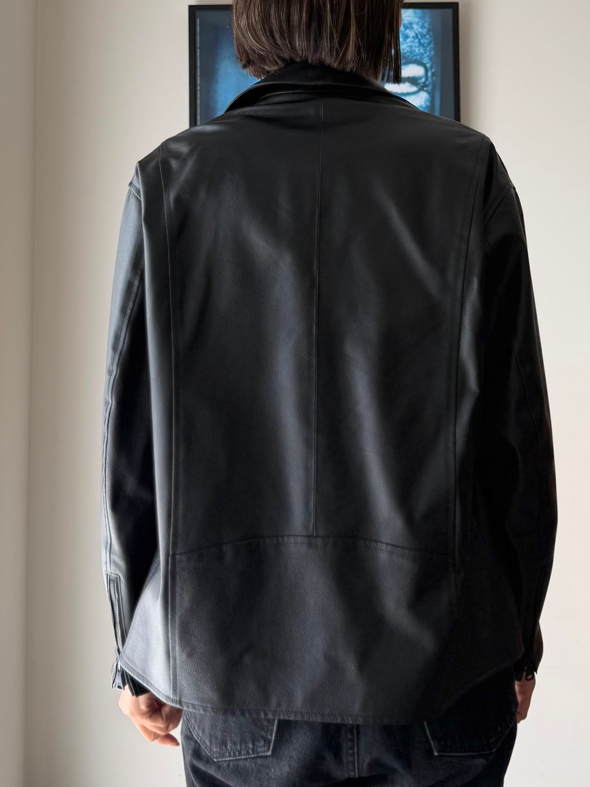【坪田あさみコラボ】BELLA（ベラ）マッドブラックZIP カーフレザーダブルライダース