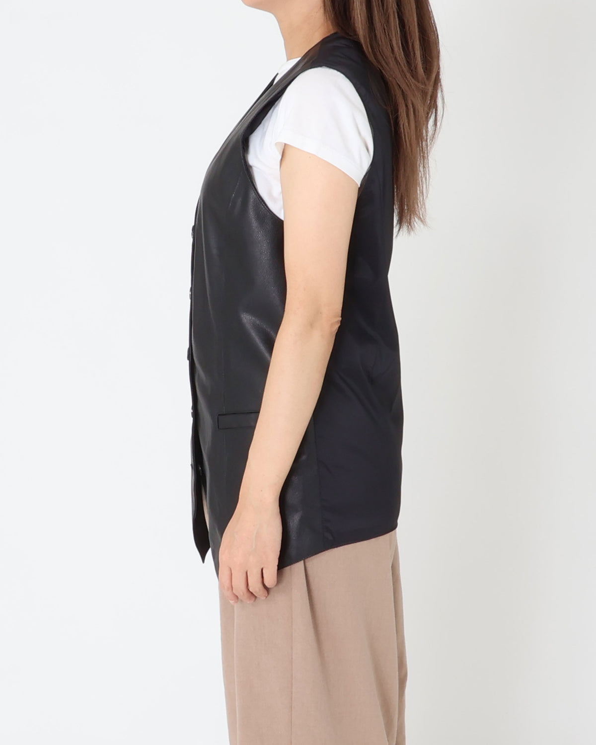 [Tsubota Asami Collaboration] LUISA 25 (Luisa 25) Calf Leather Long Gilet