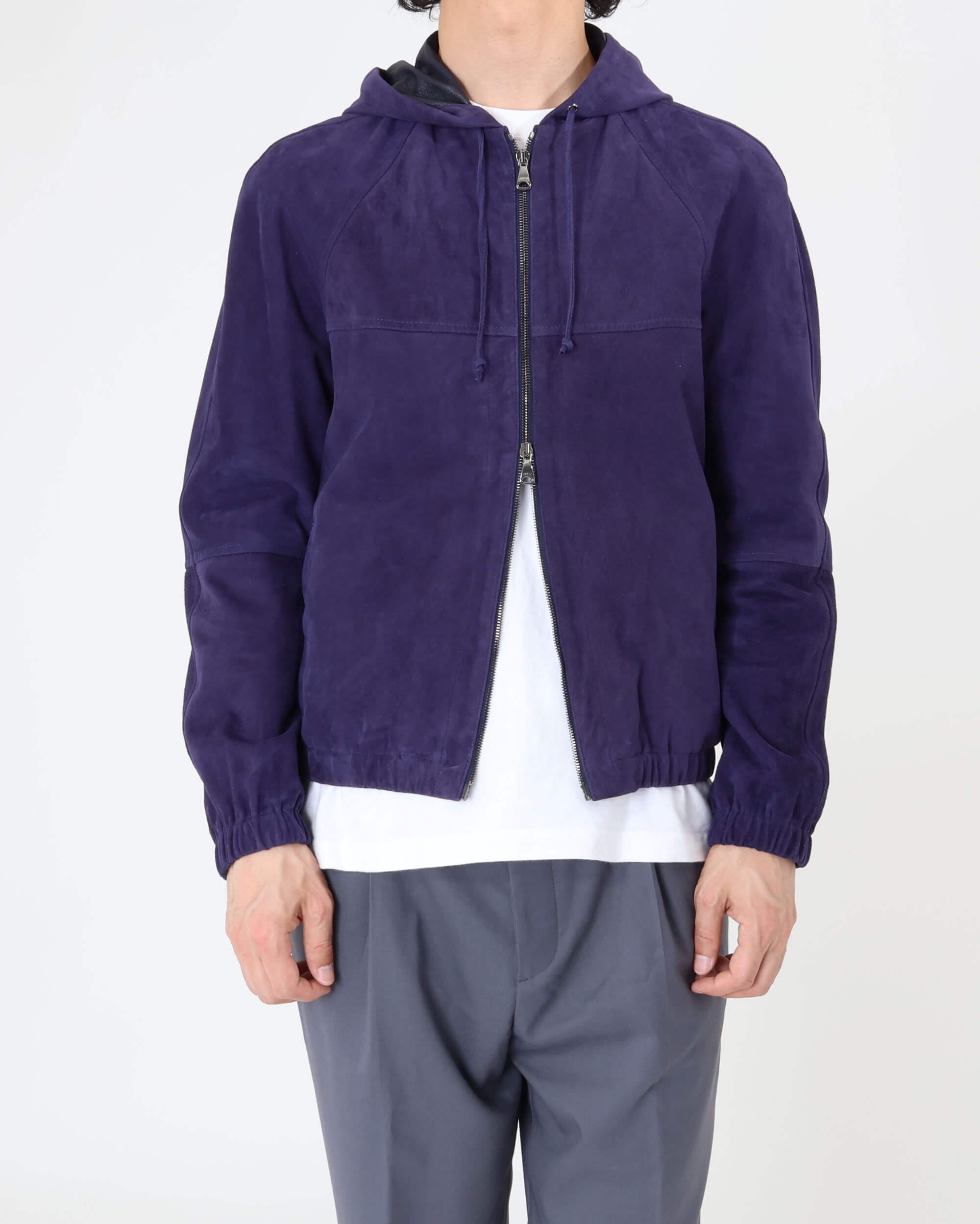 JAYDON SFOD（ジェイドン スフォデラータ） ガンメタルZIP ゴートスエード アンライニング フーディー / オーベルジン