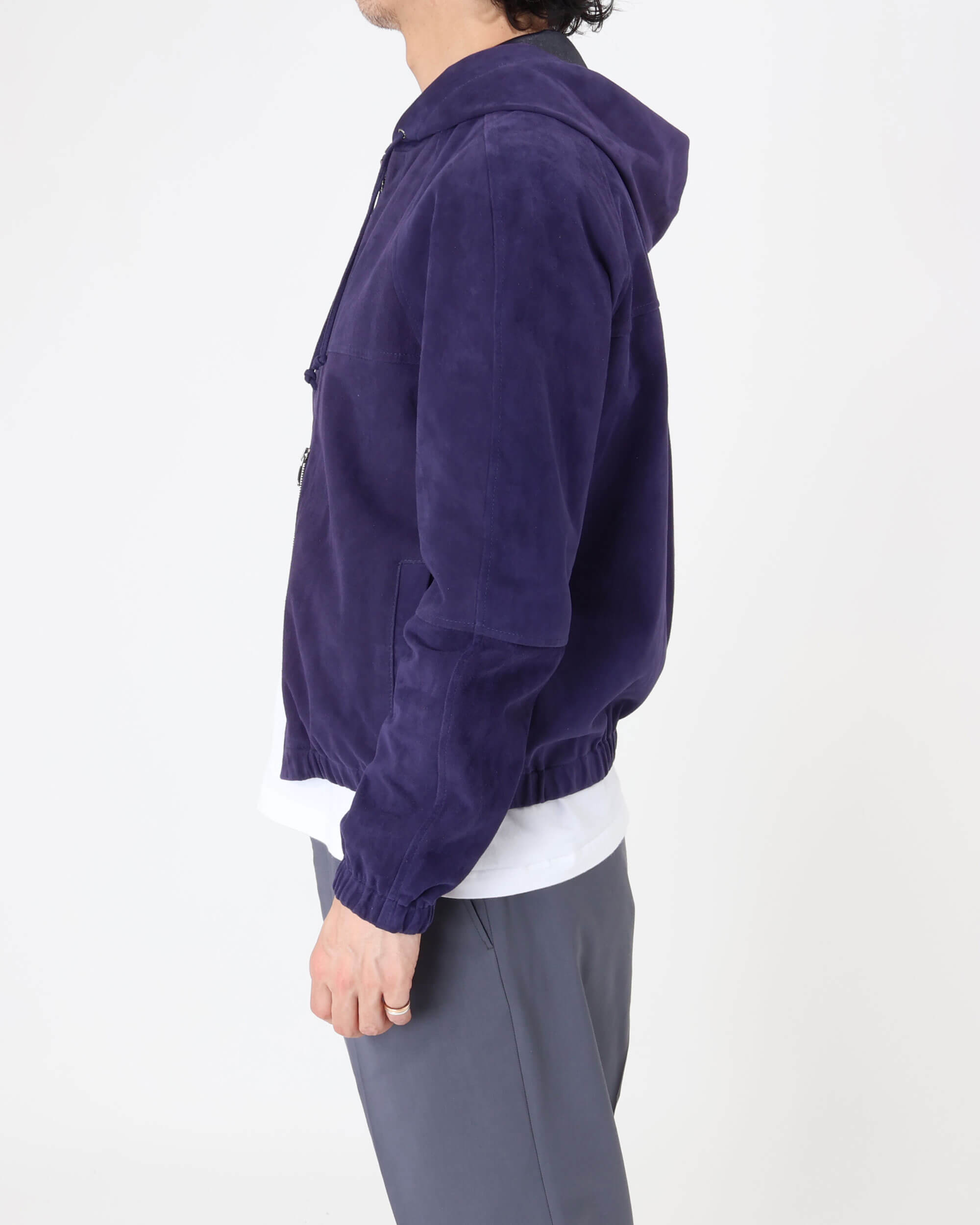 JAYDON SFOD（ジェイドン スフォデラータ） ガンメタルZIP ゴートスエード アンライニング フーディー / オーベルジン