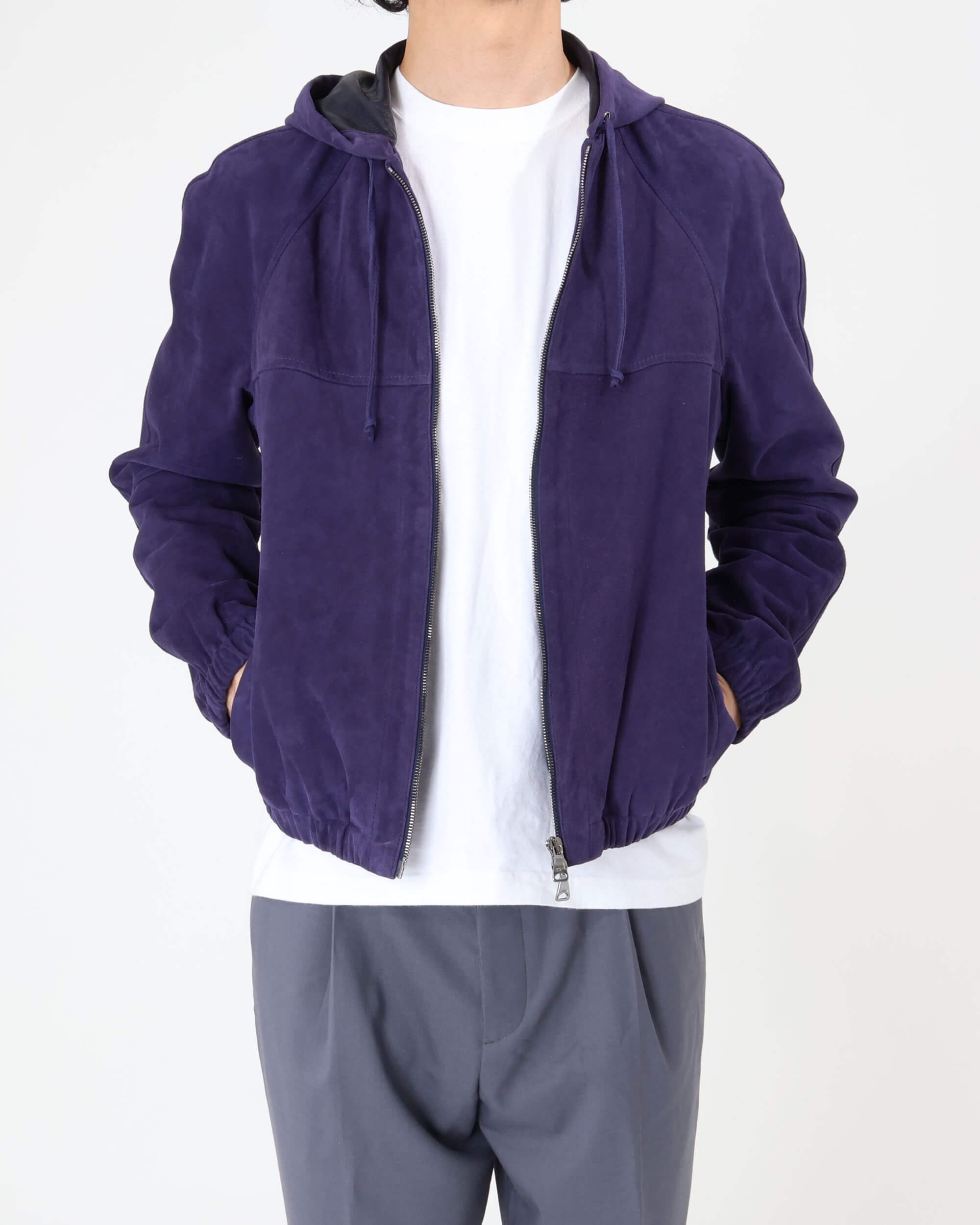 JAYDON SFOD（ジェイドン スフォデラータ） ガンメタルZIP ゴートスエード アンライニング フーディー / オーベルジン