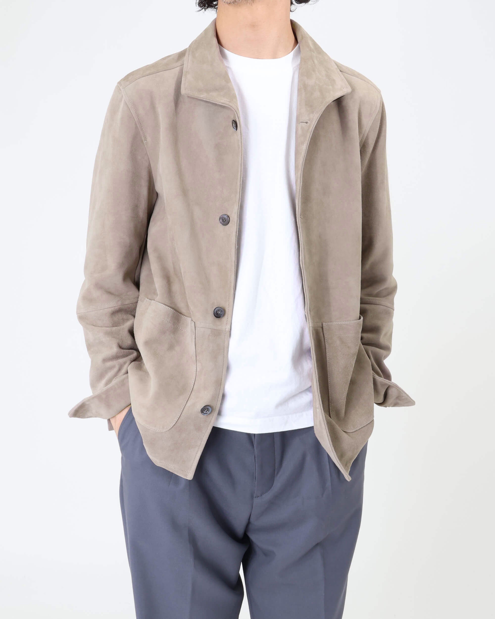 COLE（コール） ゴートスエード アンライニング チョアジャケット / グレージュ