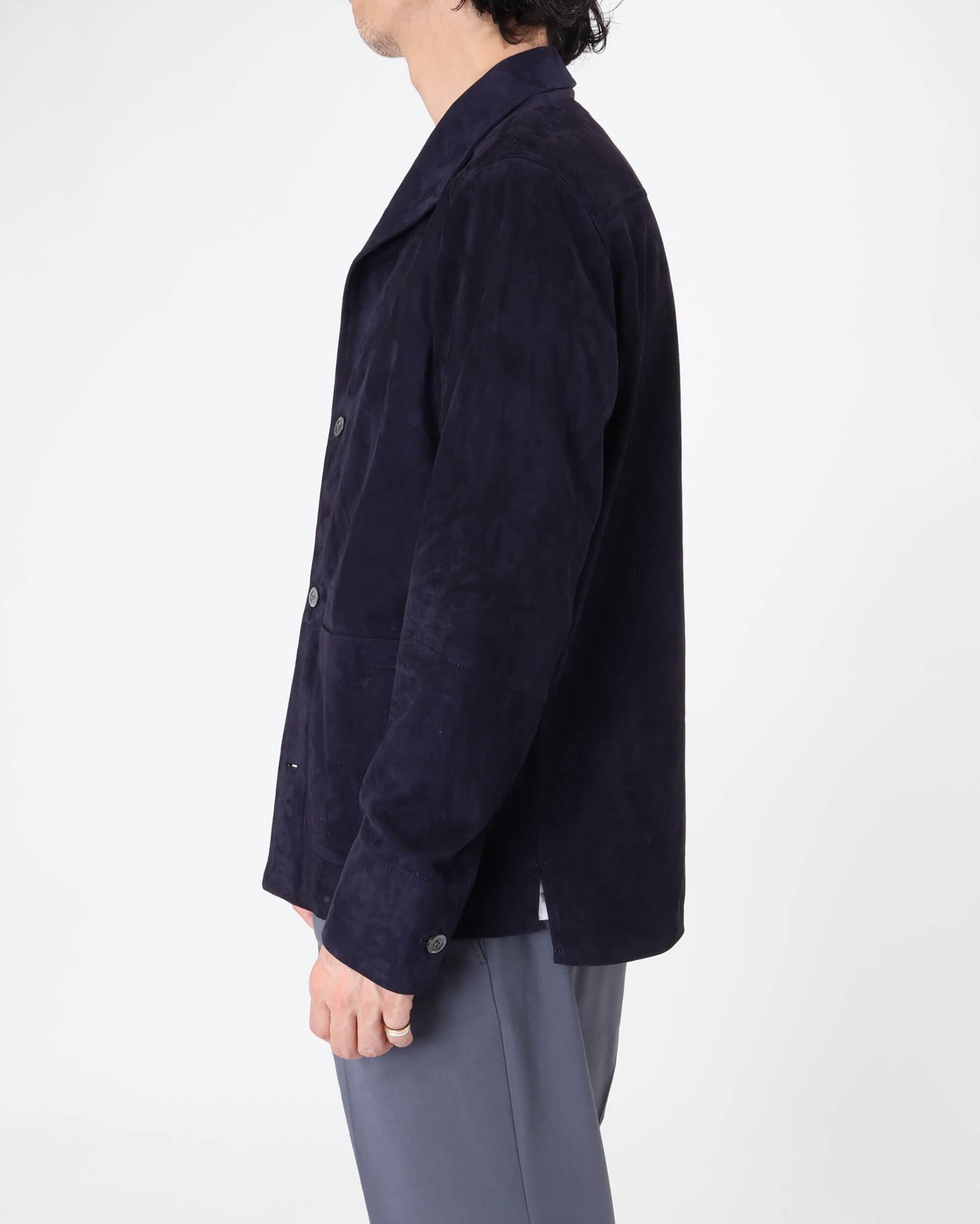 COLE（コール） ゴートスエード アンライニング チョアジャケット / ダークネイビー