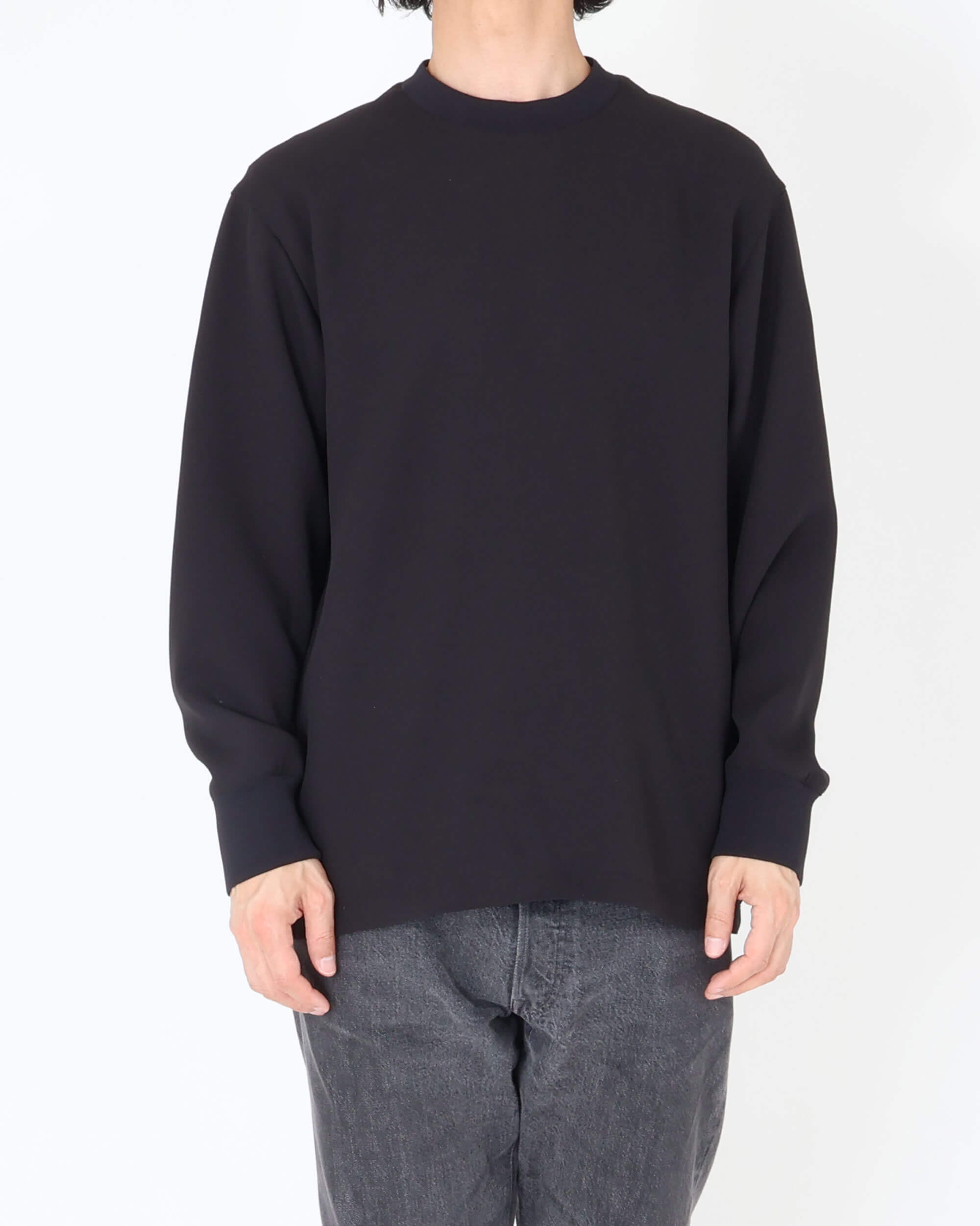 SH-IS-AS-0-009 スウェットライク ロングスリーブT-SHIRT / ブラック