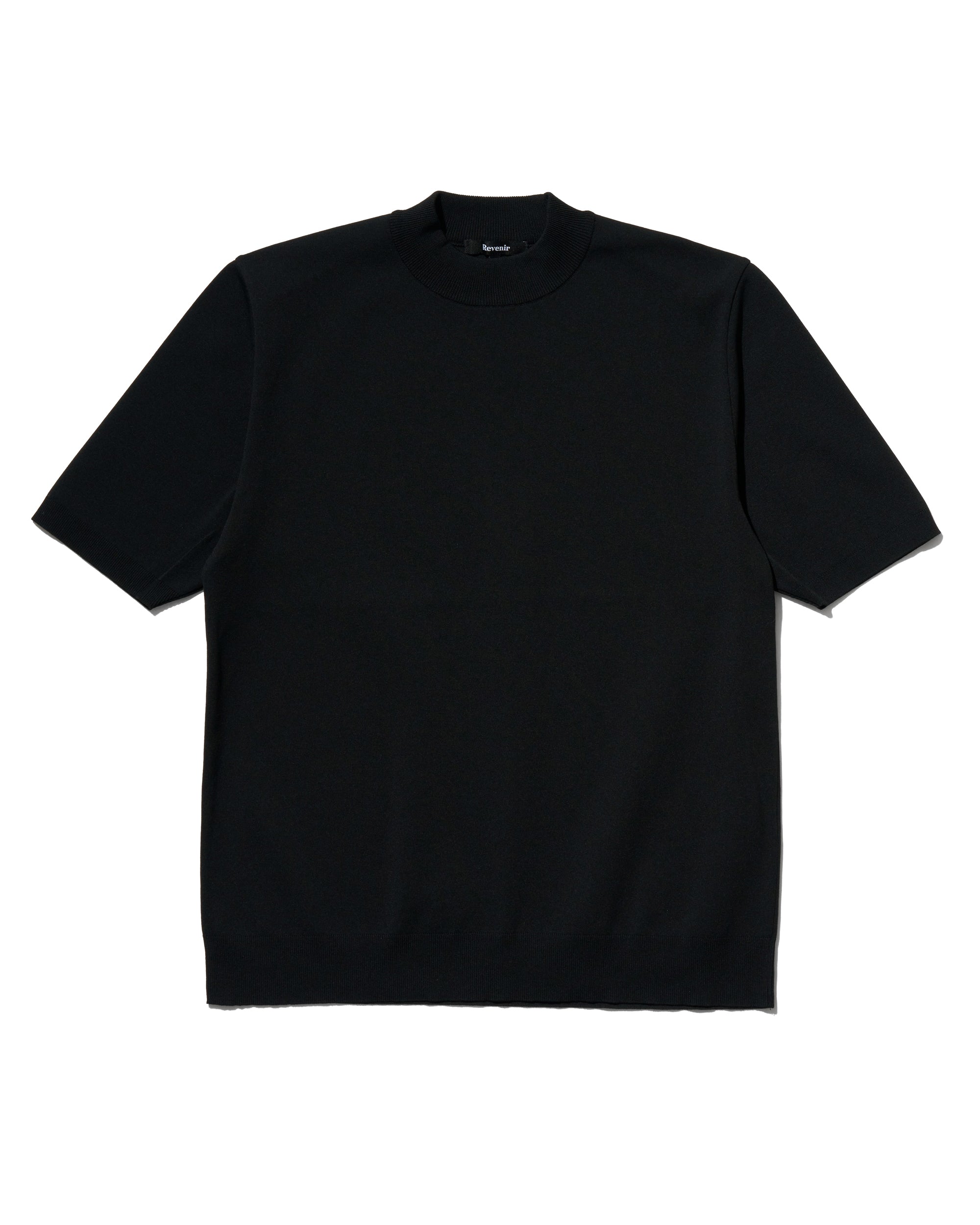 WASHABLE KNIT MOCKNECK S/S / ブラック