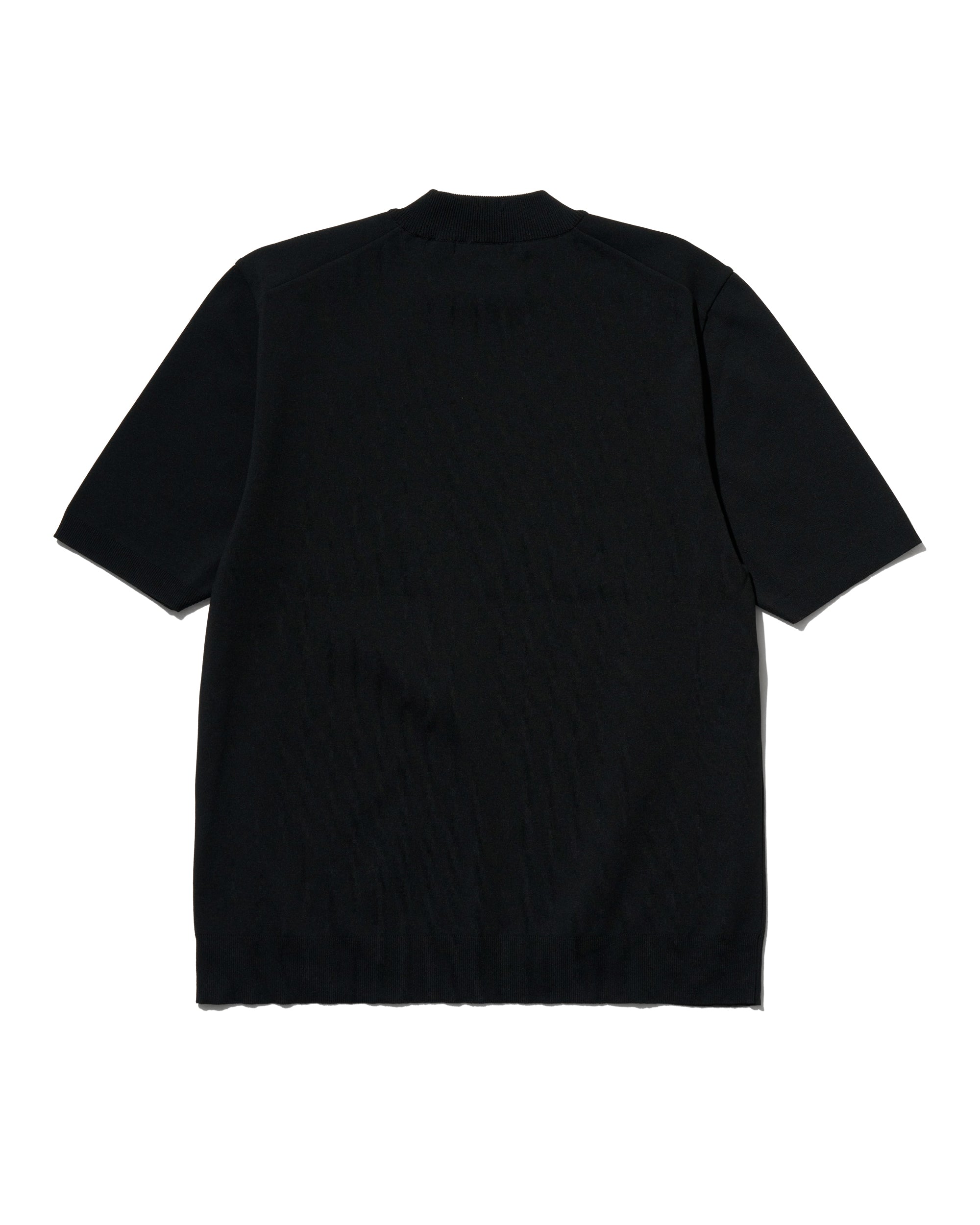 WASHABLE KNIT MOCKNECK S/S / ブラック