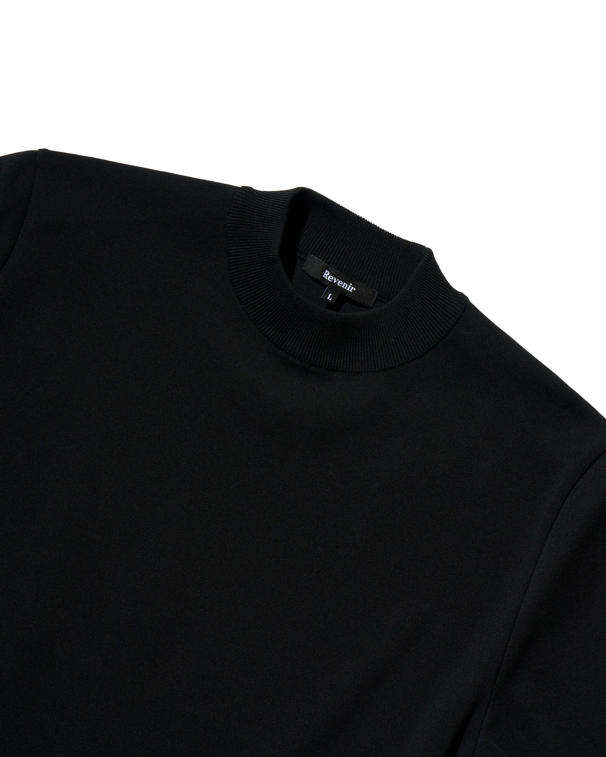 WASHABLE KNIT MOCKNECK S/S / ブラック