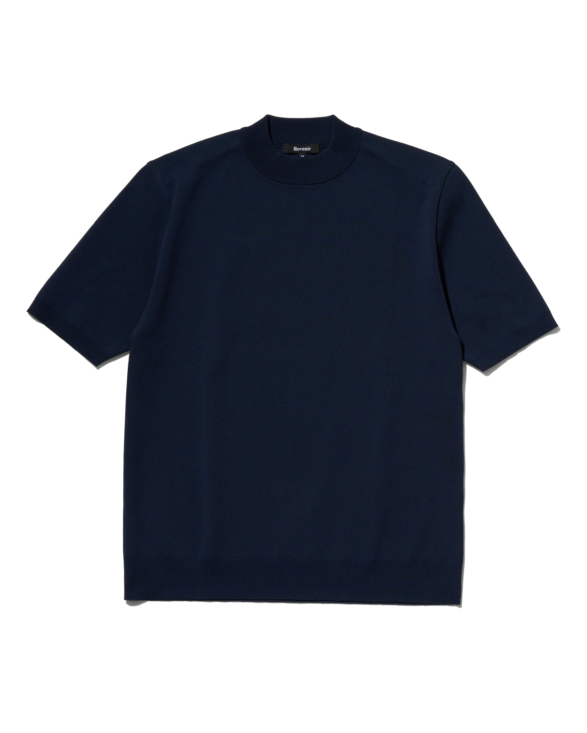 WASHABLE KNIT MOCKNECK S/S / ネイビー