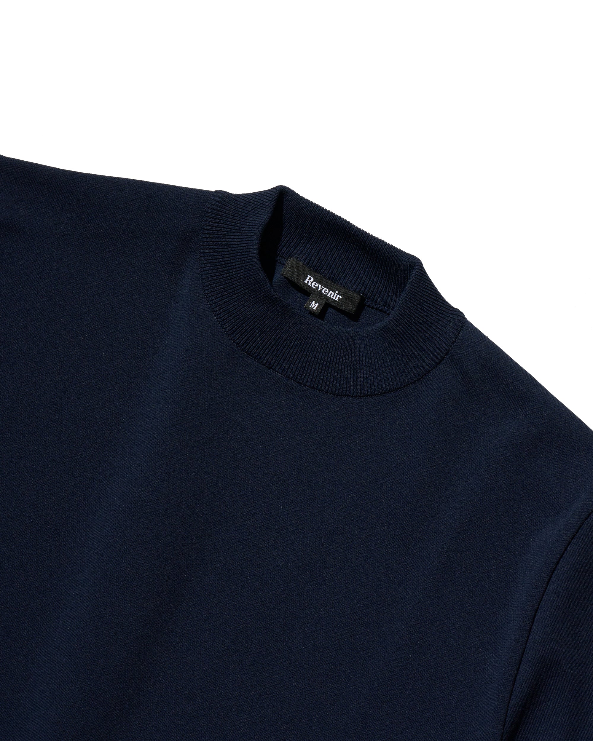 WASHABLE KNIT MOCKNECK S/S / ネイビー