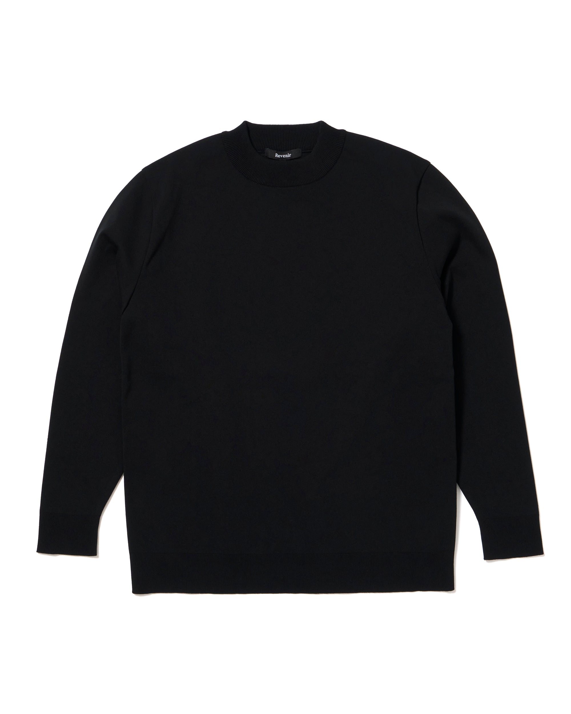 WASHABLE KNIT MOCKNECK L/S / ブラック