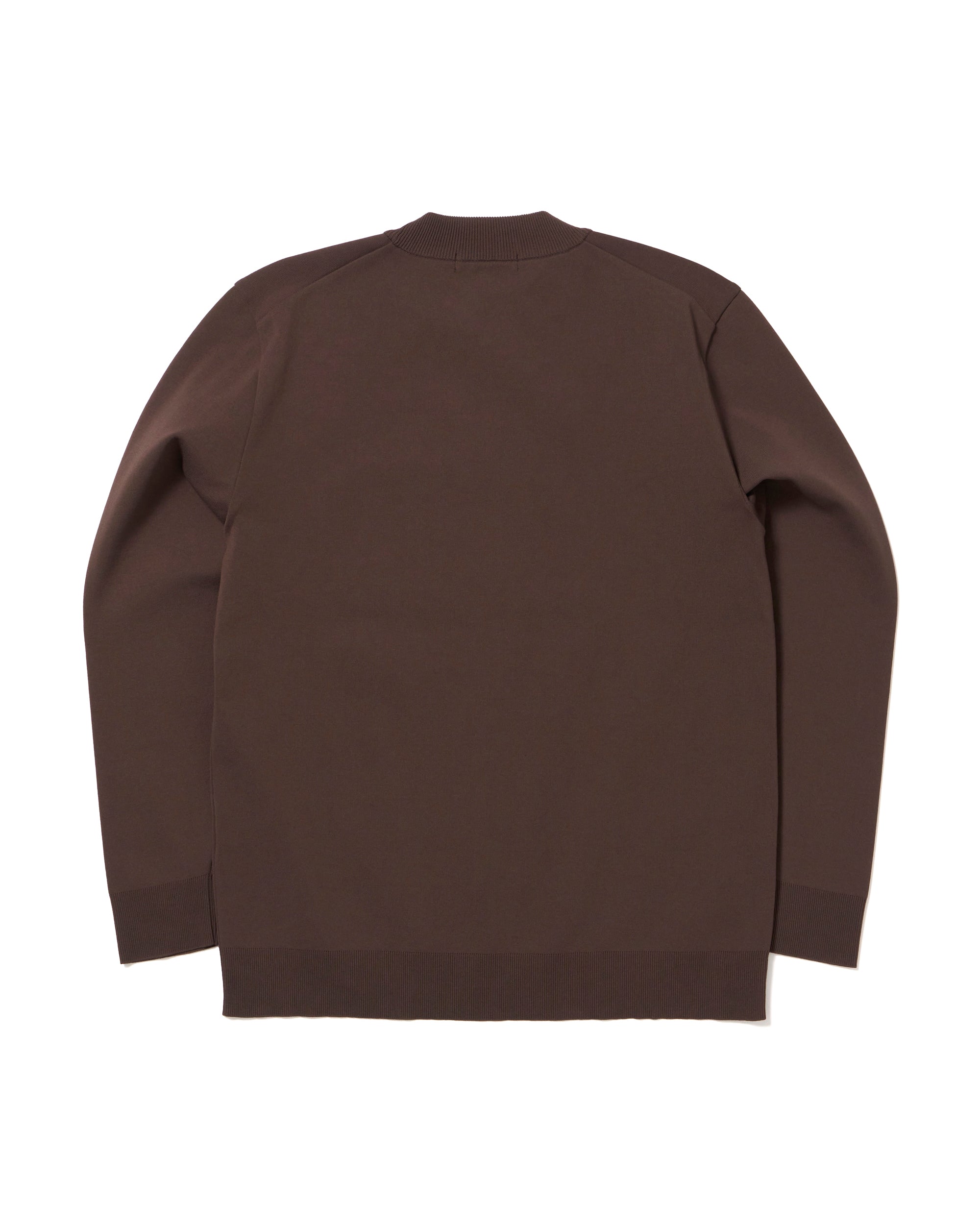 WASHABLE KNIT MOCKNECK L/S / ブラウン