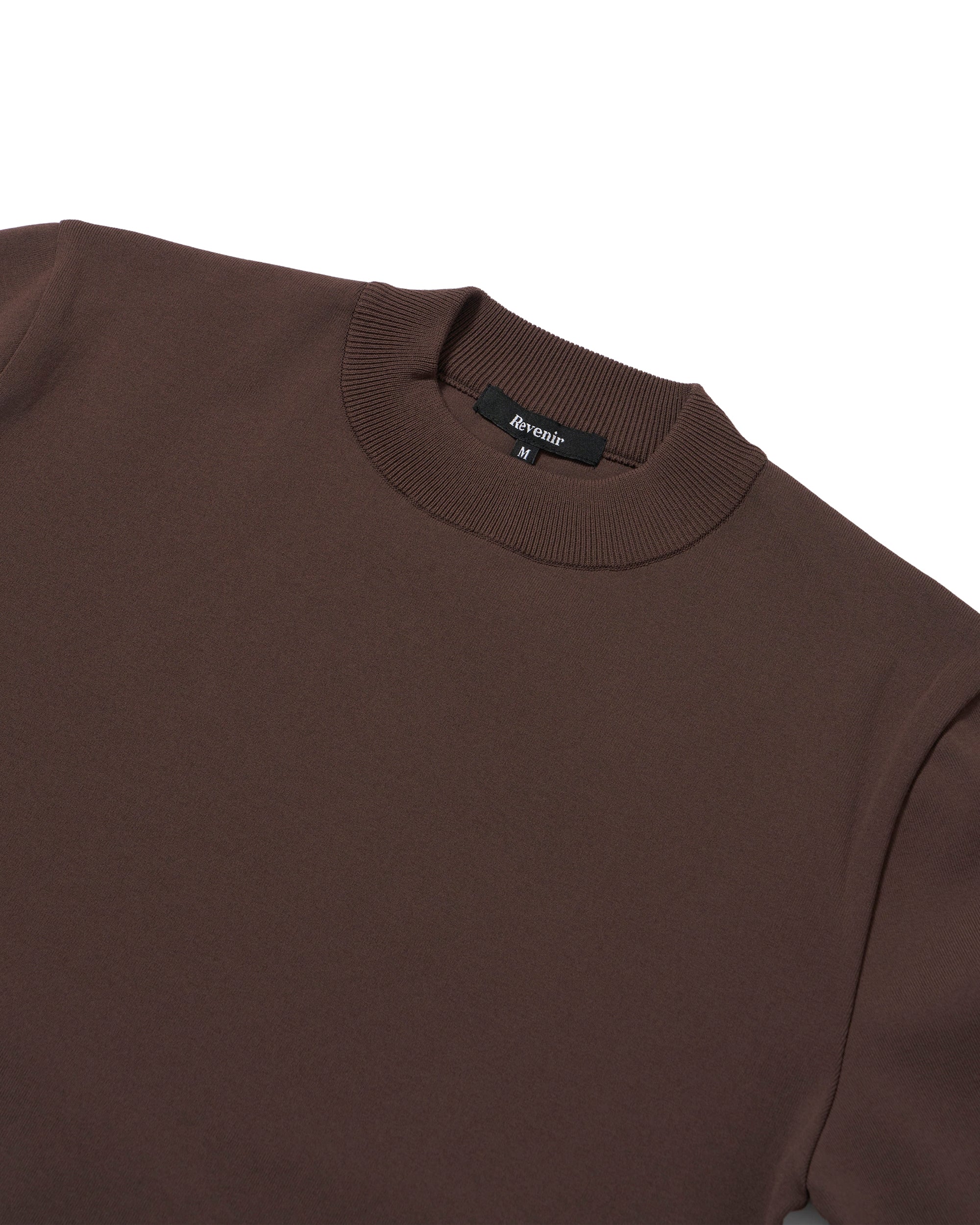 WASHABLE KNIT MOCKNECK L/S / ブラウン