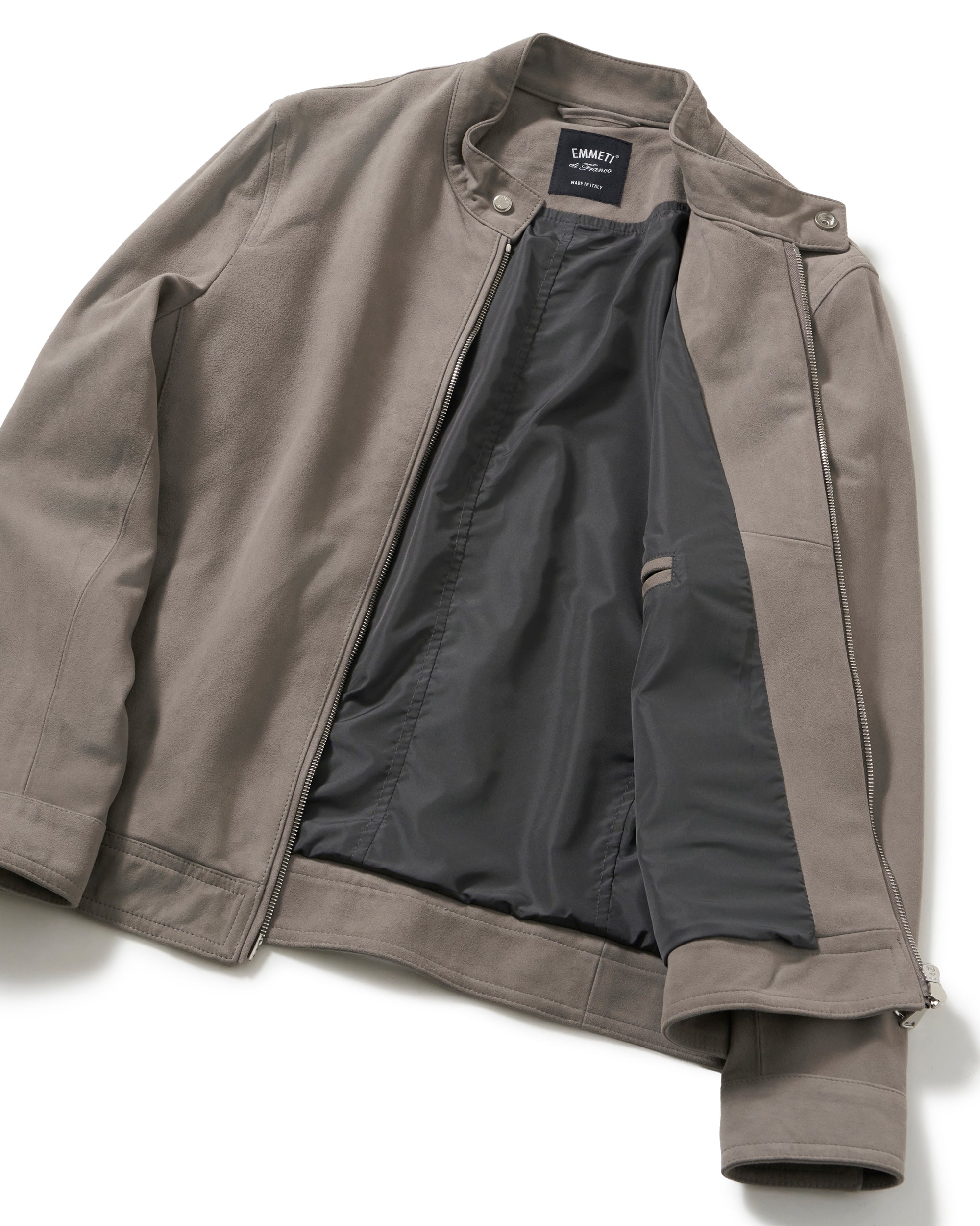 JURI（ユリ） シルバーZIP ゴートスエード シングルライダース / サンドベージュ