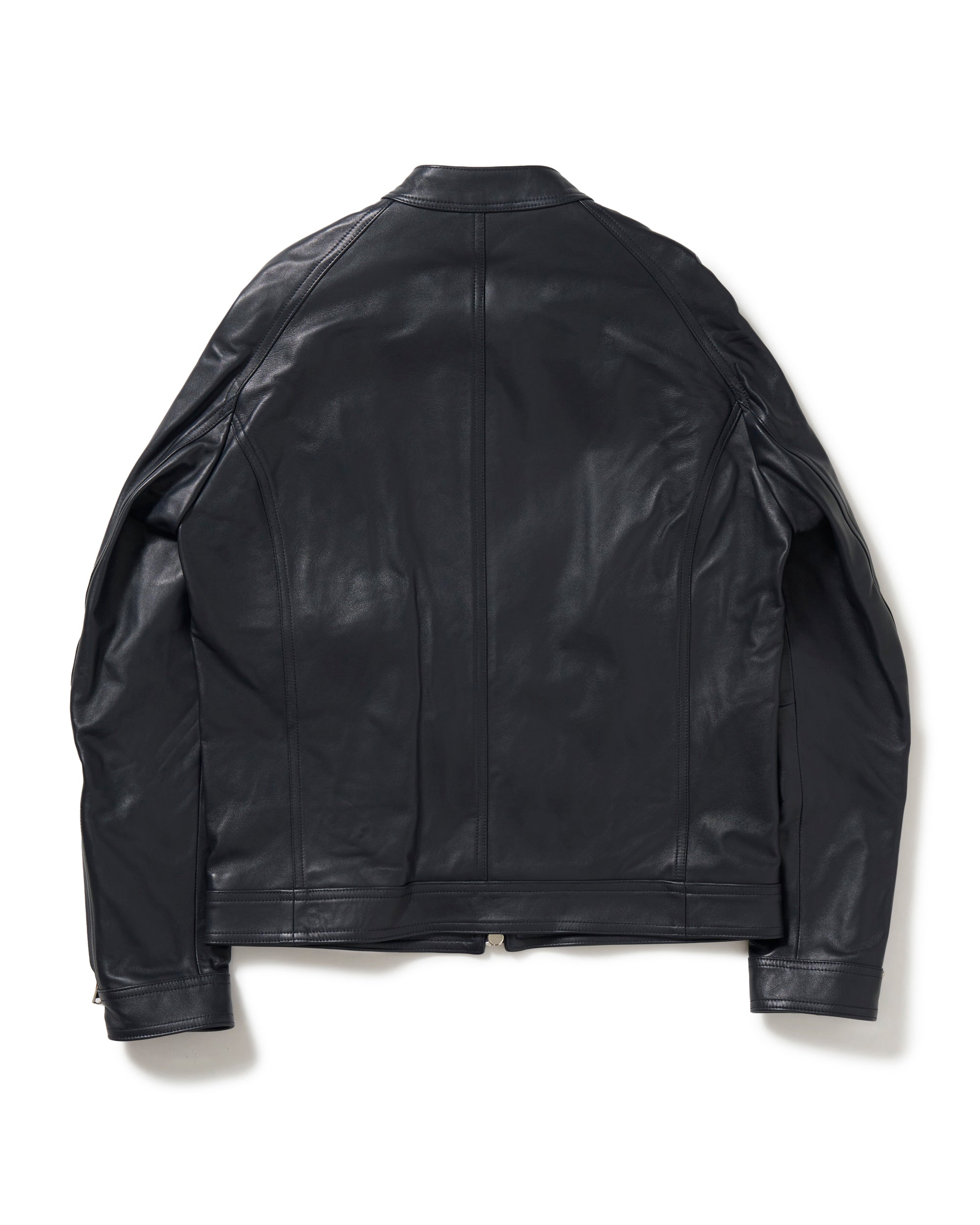 MASSIMO（マッシモ） シルバーZIP SPラムレザー シングルライダース / ダークネイビー