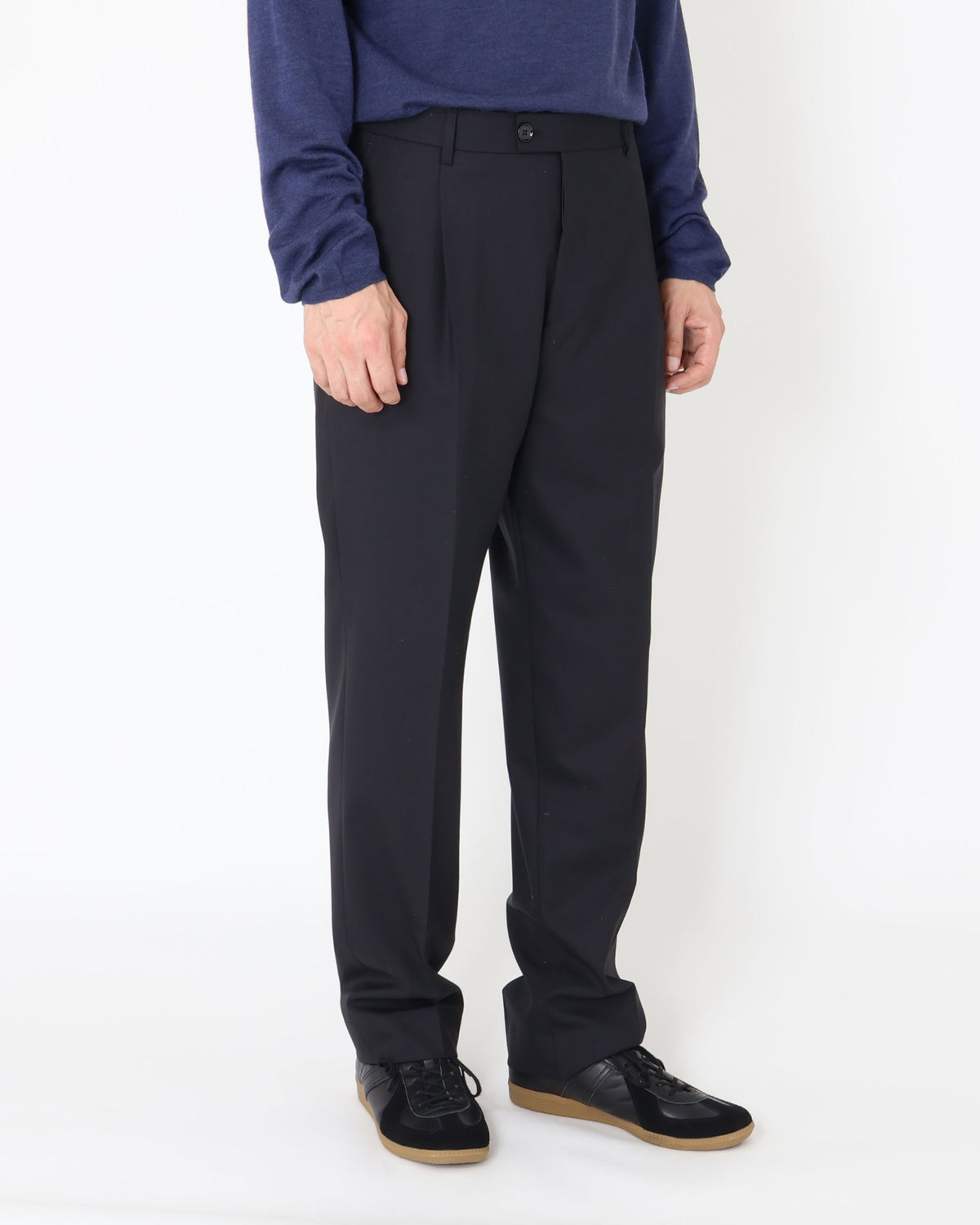 SANDY Pantaloni con 1 pince in misto lana / Nero